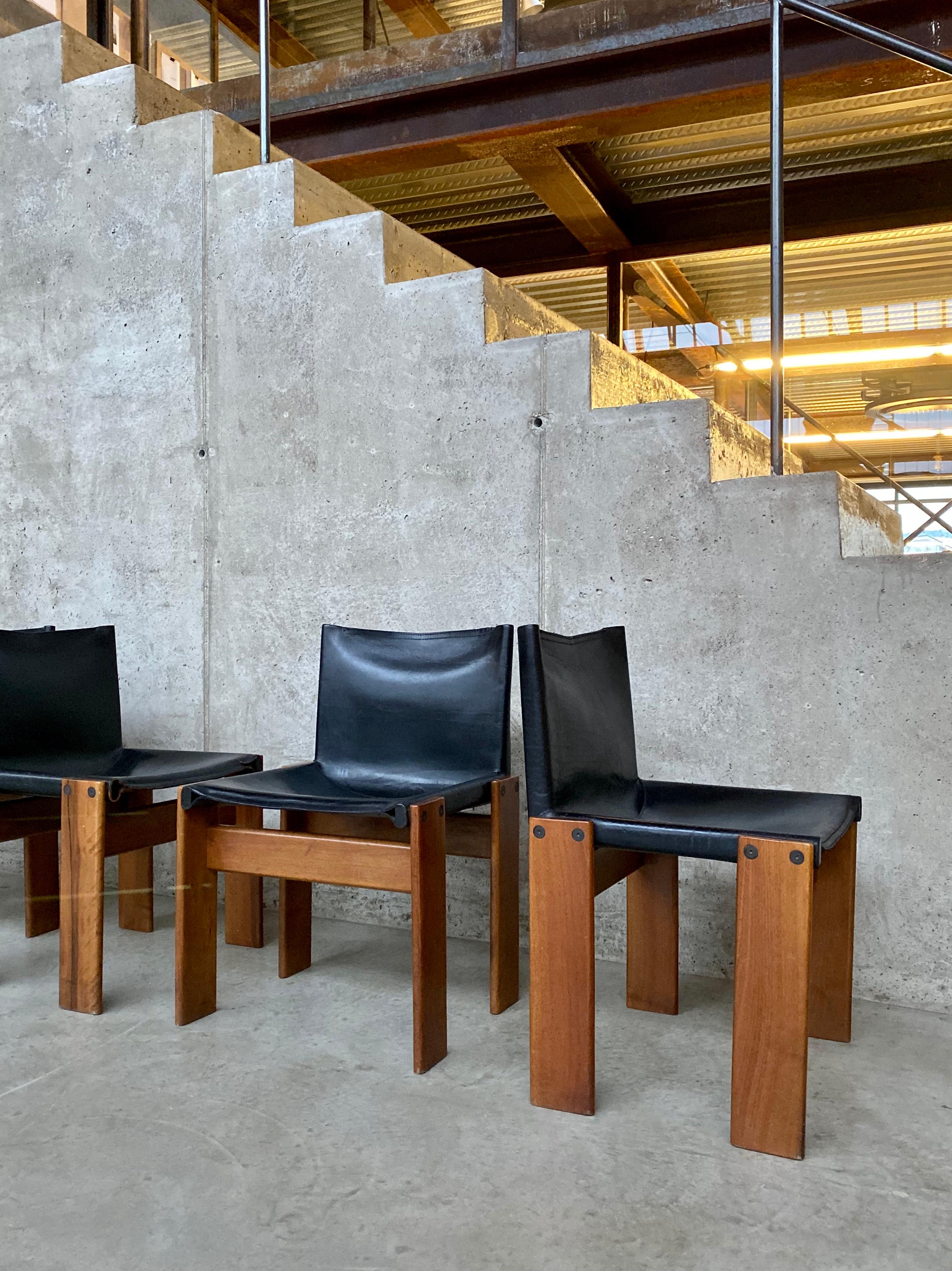 Afra & Tobia Scarpa “Monk” Dining Chairs for Molteni, 1973, Set of 6 2