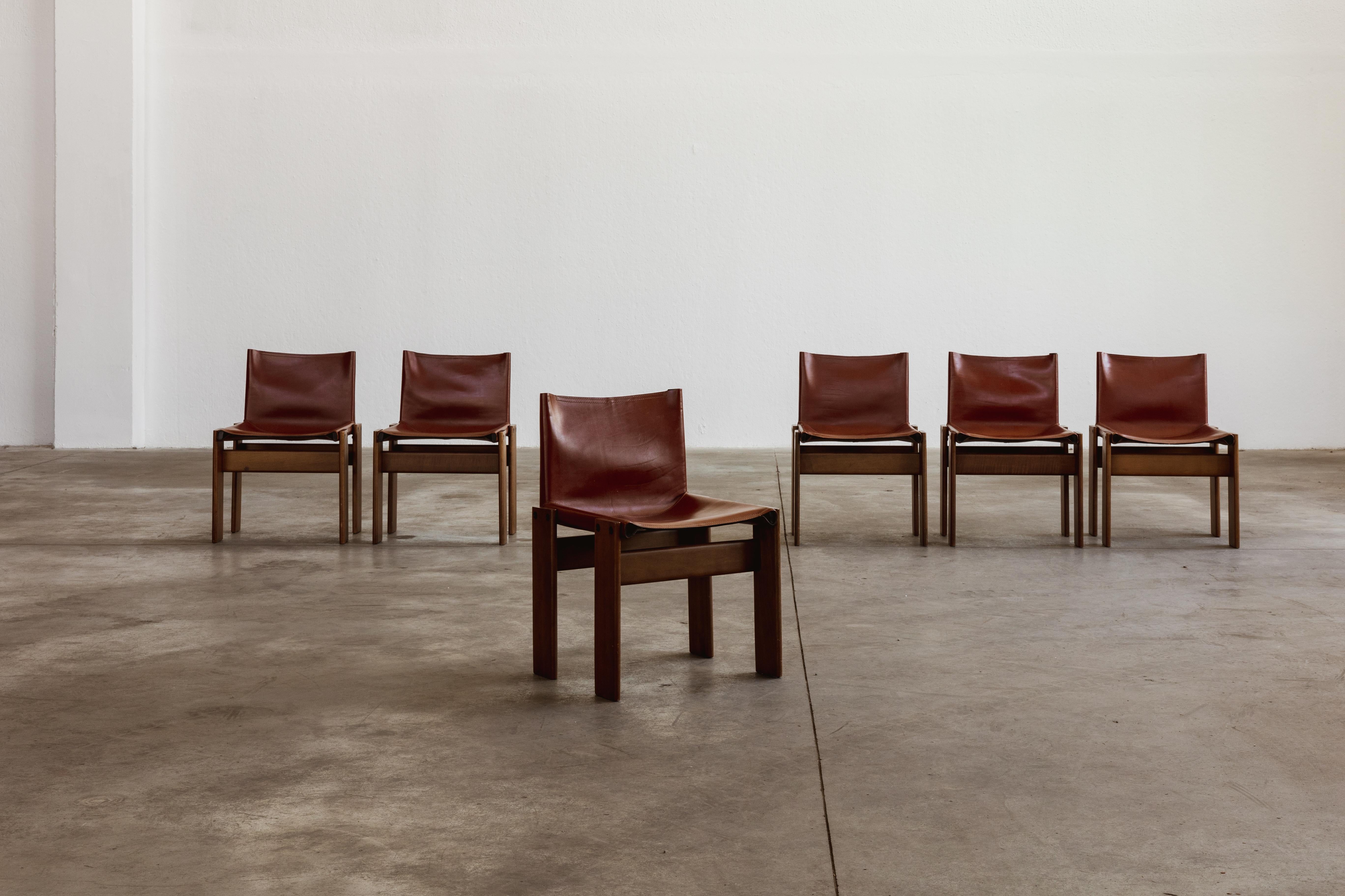 Chaises de salle à manger « Monk » de Afra & Tobia Scarpa pour Molteni, 1974, lot de 6 en vente 5