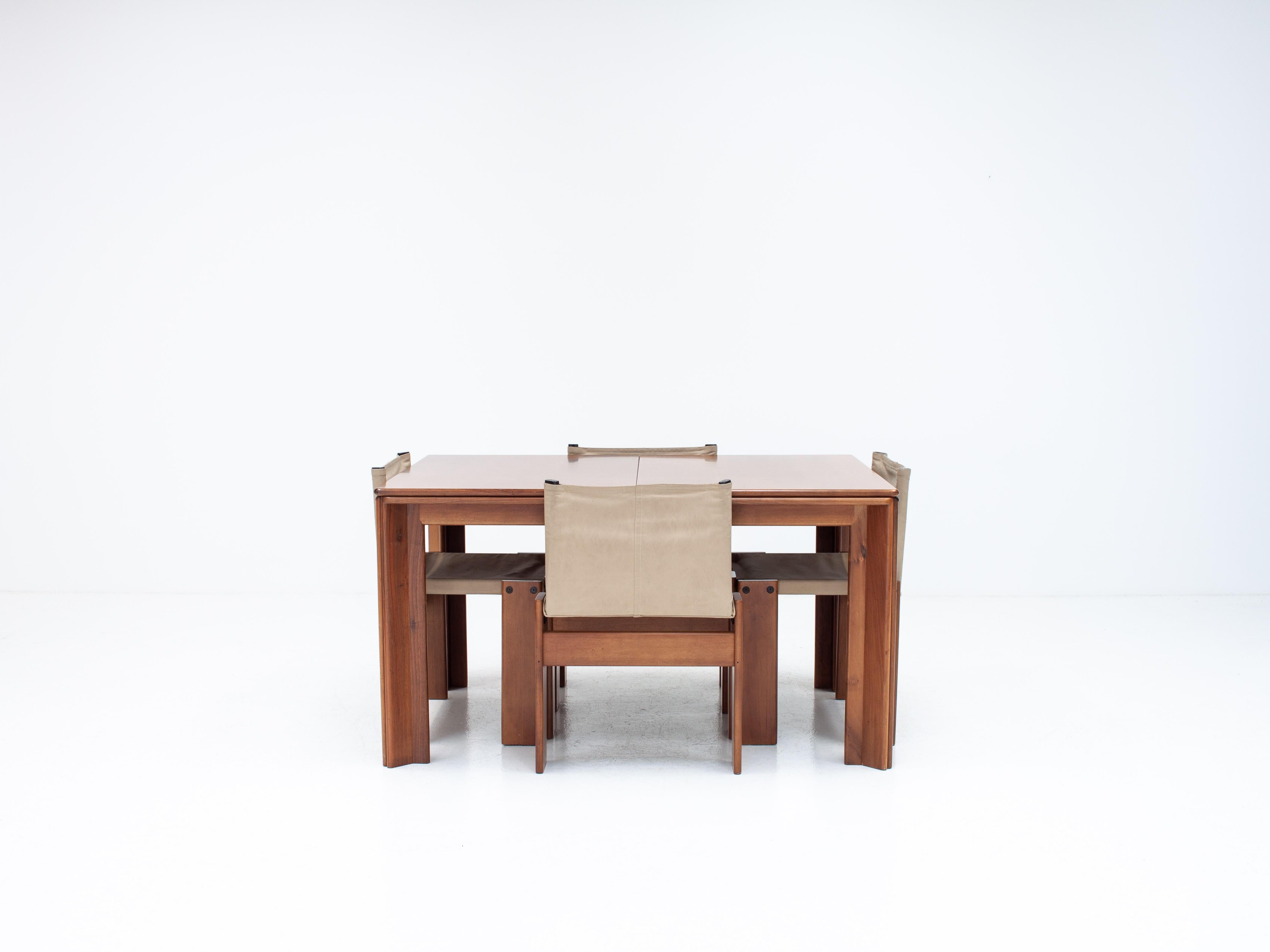 Afra & Tobia Scarpa 'Monk' Dining Chairs & Table for Molteni, Italy, 1974 5