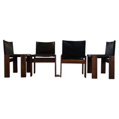 Vintage Afra & Tobia Scarpa Monk Chair Black Leather