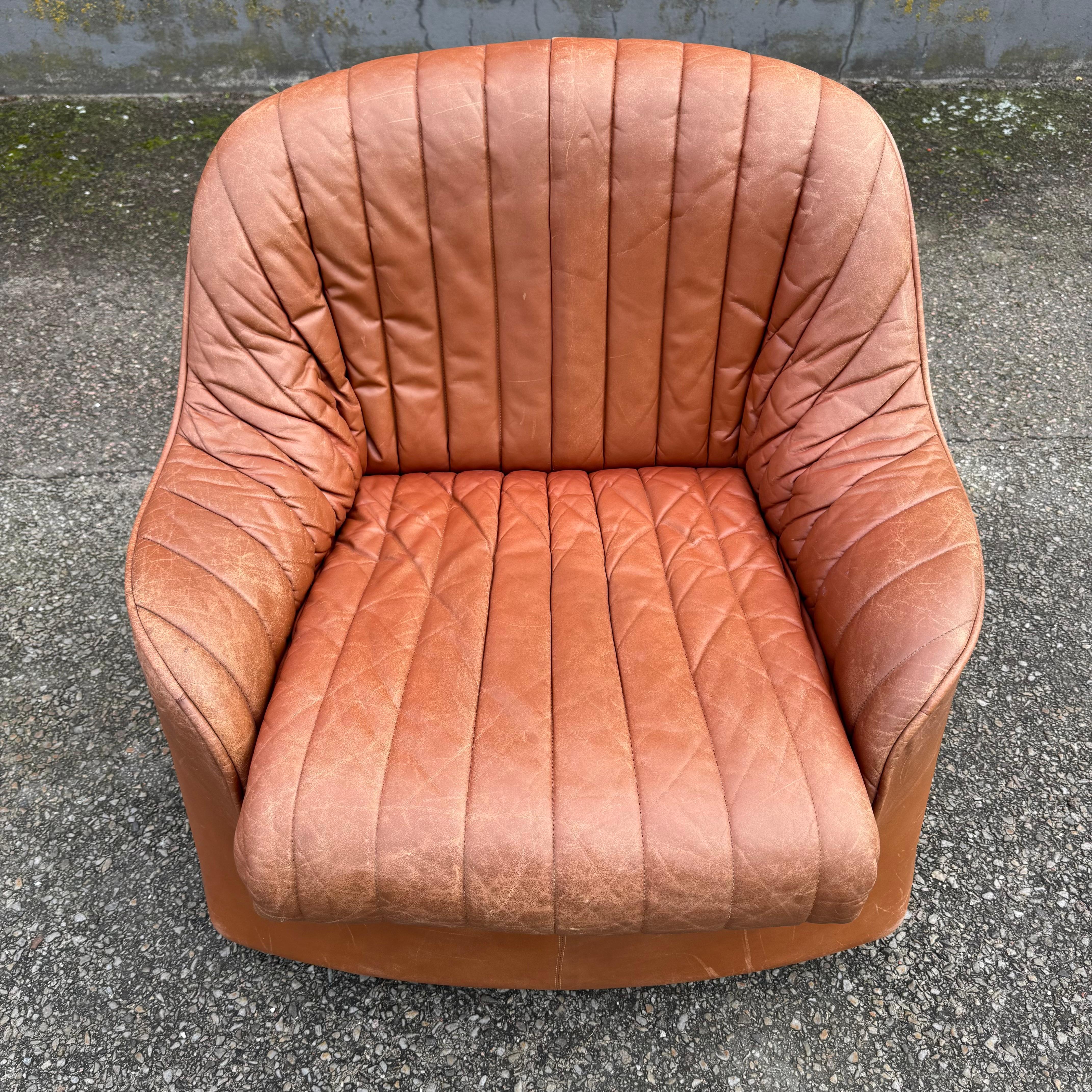 Italian Afra & Tobia Scarpa Natural Leather 