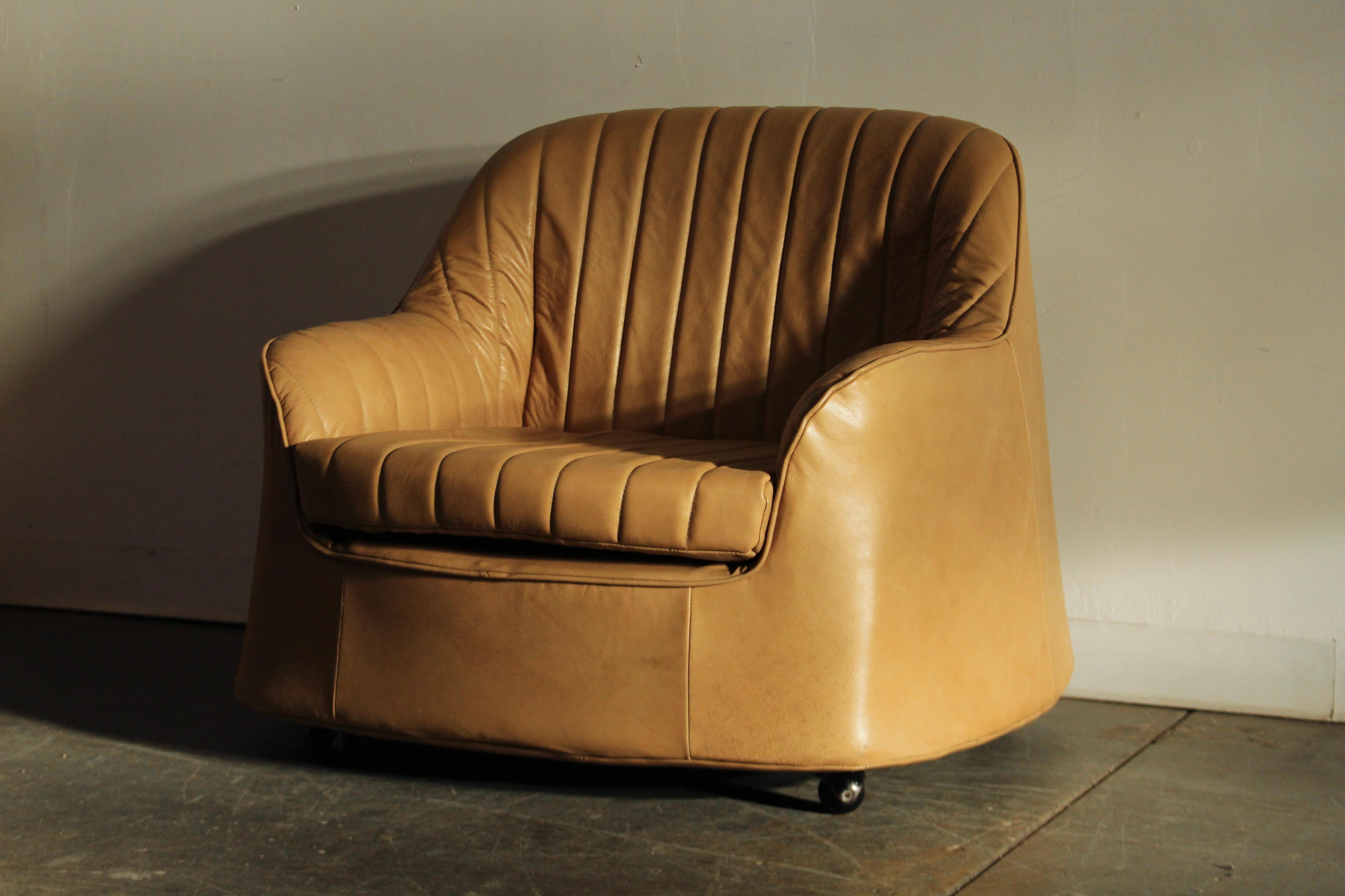 Italian Afra & Tobia Scarpa Natural Leather 
