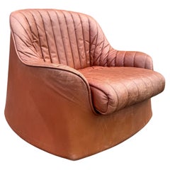 Sedia da salotto "Cipria" in pelle naturale di Afra & Tobia Scarpa per Cassina, anni '70
