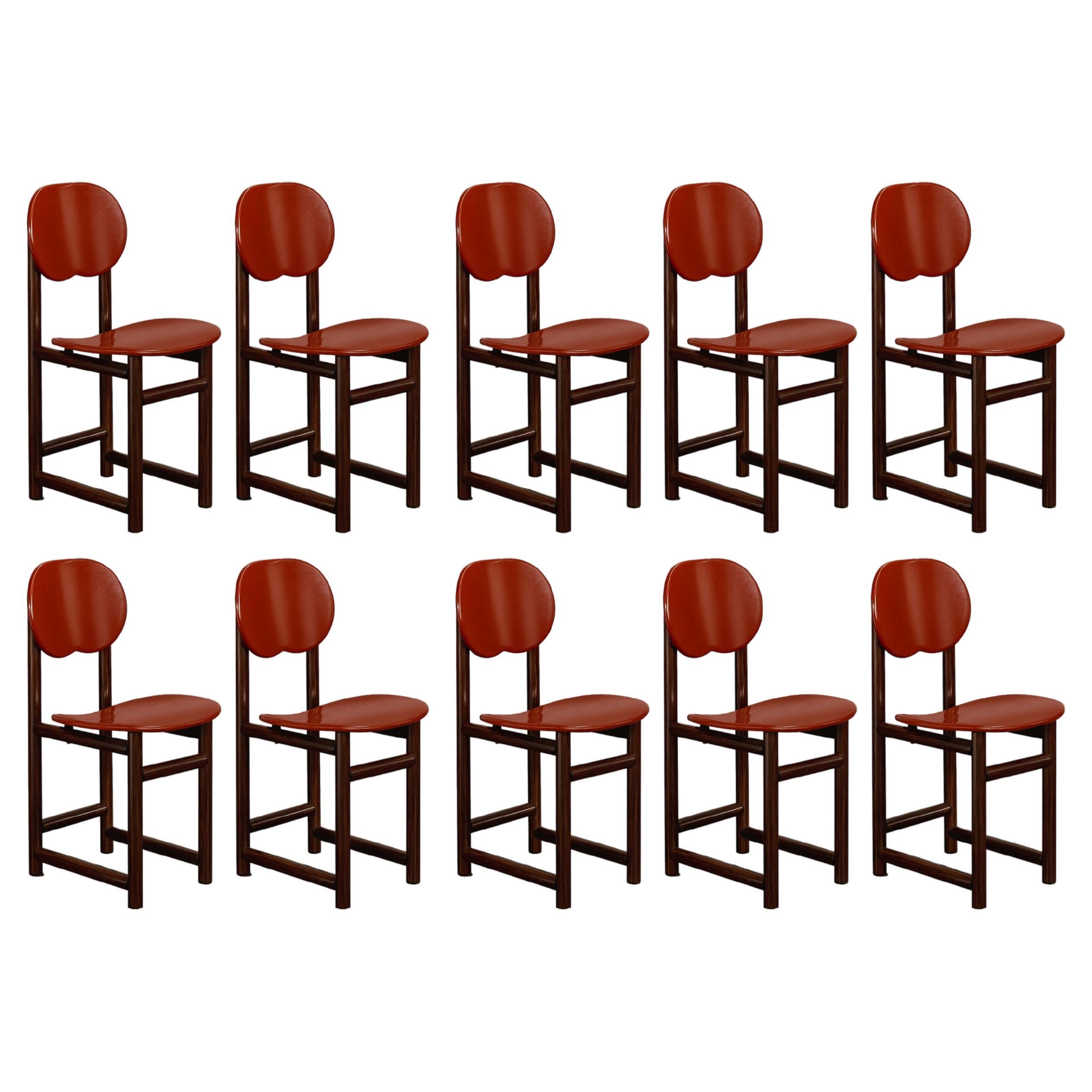 Afra & Tobia Scarpa "New Harmony" Dining Chairs for Maxalto, 1987, Set of 10 For Sale
