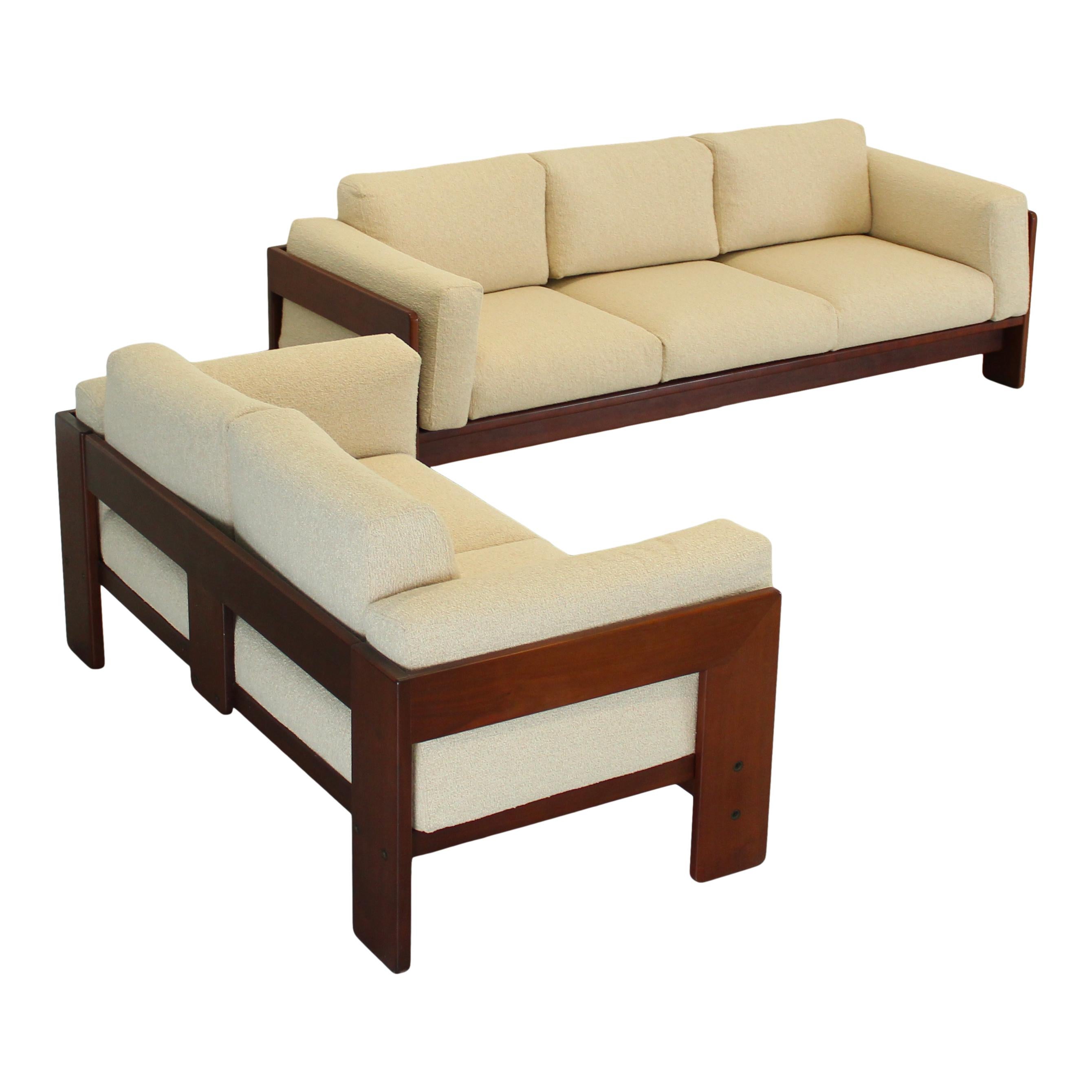 Afra & Tobia Scarpa Off-White Boucle Bastiano Three Seater Sofa for Gavina, 1966 en vente 2