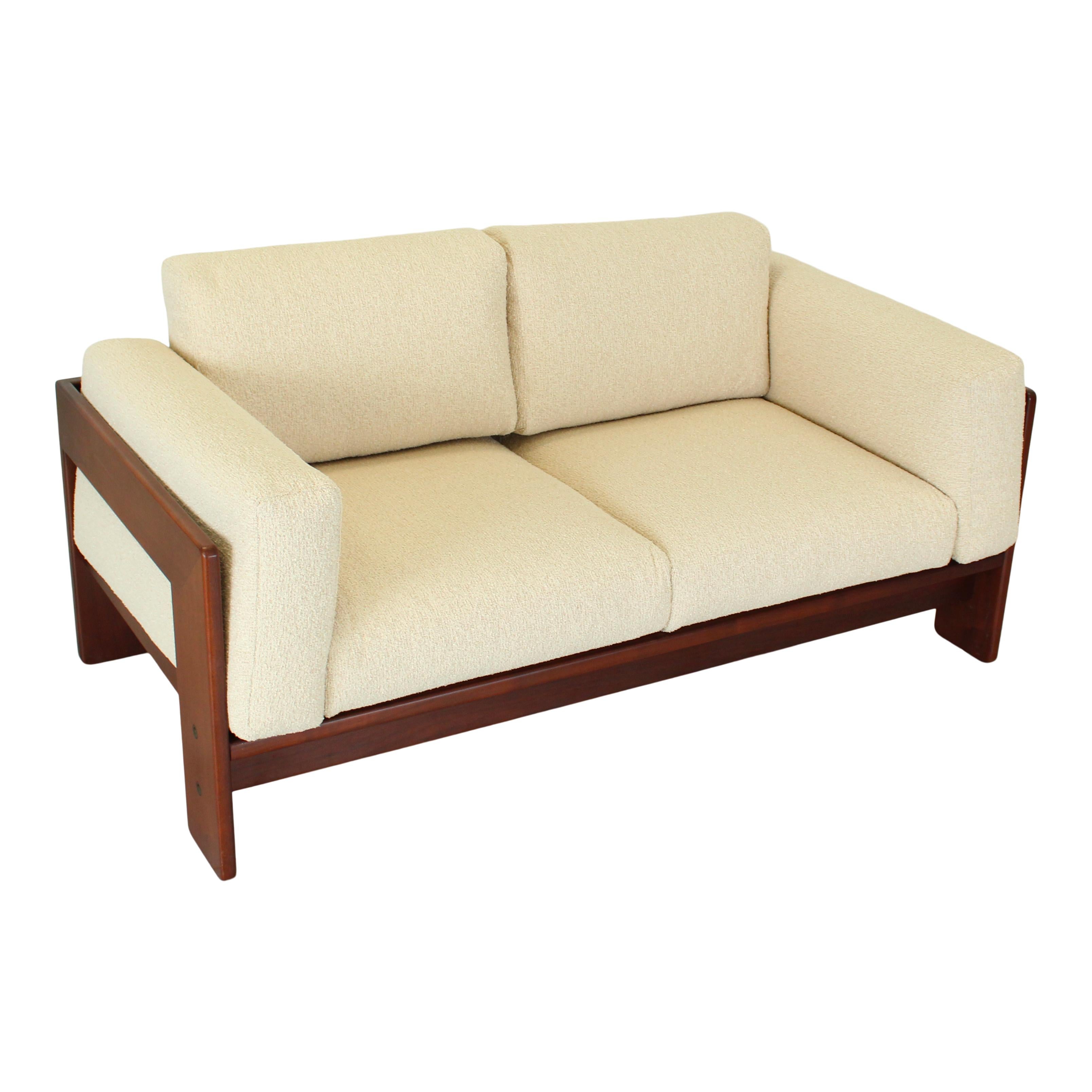 italien Afra & Tobia Scarpa Canapé deux places en bouclier blanc cassé Bastiano pour Gavina, 1966 en vente