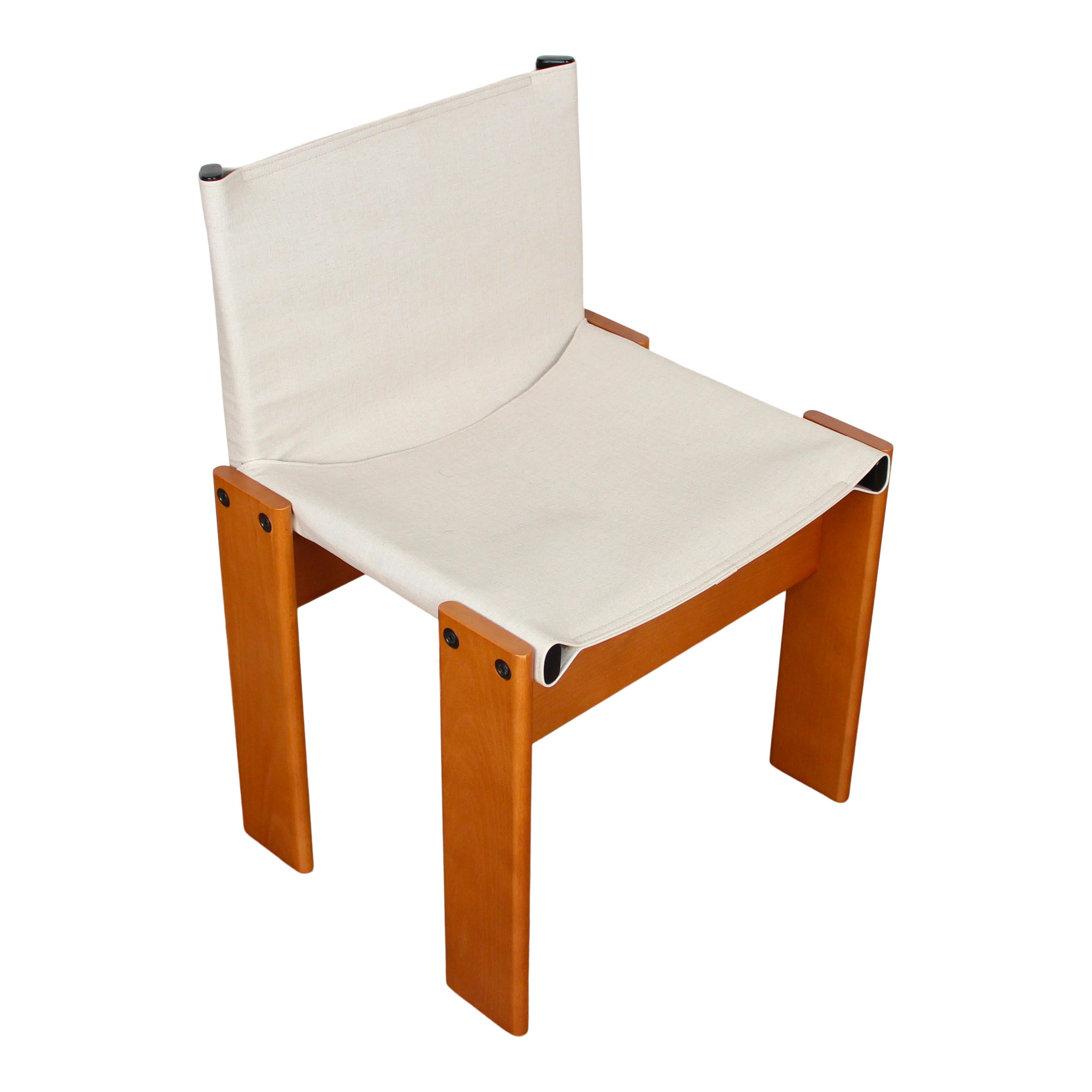 Afra & Tobia Scarpa Sedia da pranzo Monk in tela bianca per Molteni, Set di 4 in vendita 5