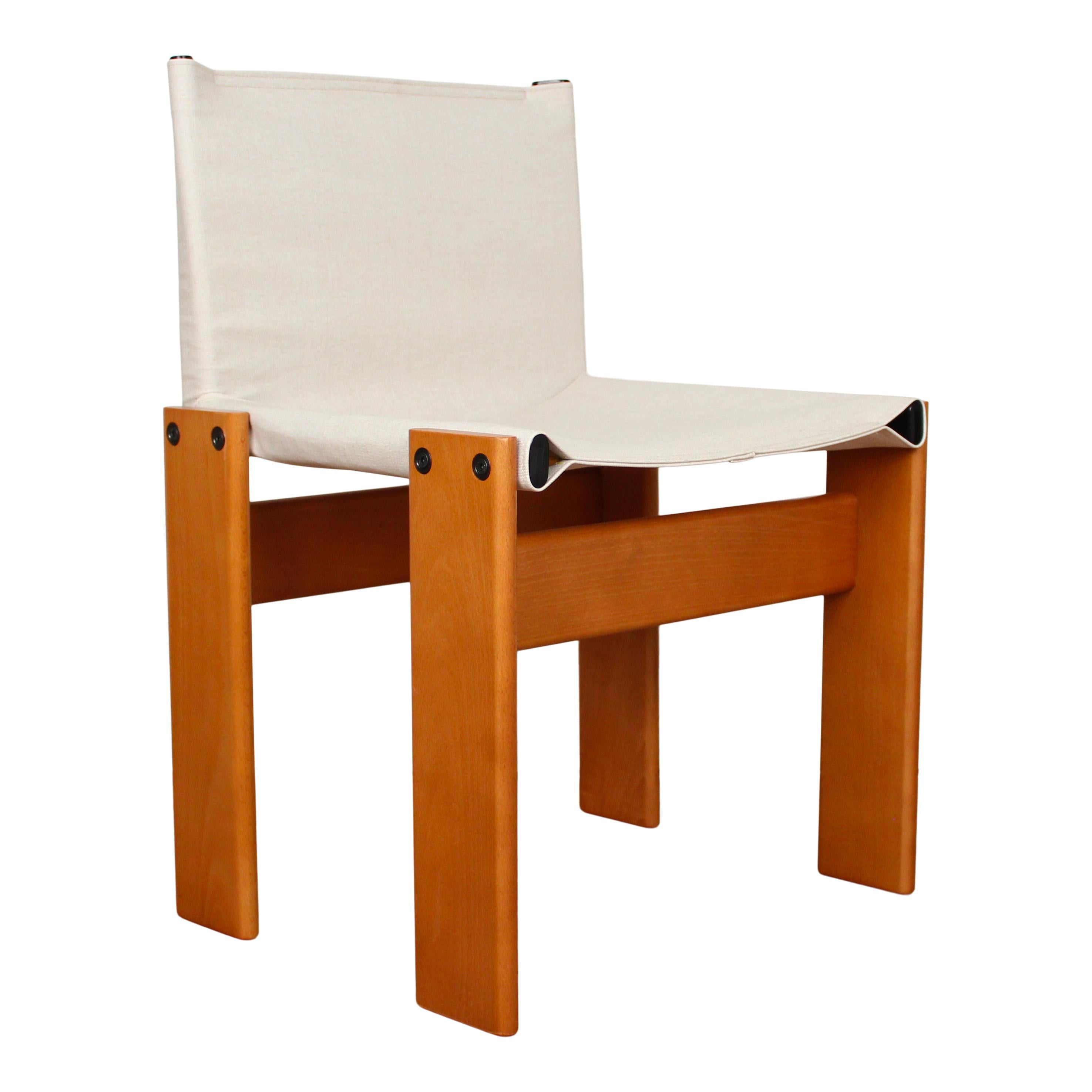 Afra & Tobia Scarpa Sedia da pranzo Monk in tela bianca per Molteni, Set di 6 in vendita 6