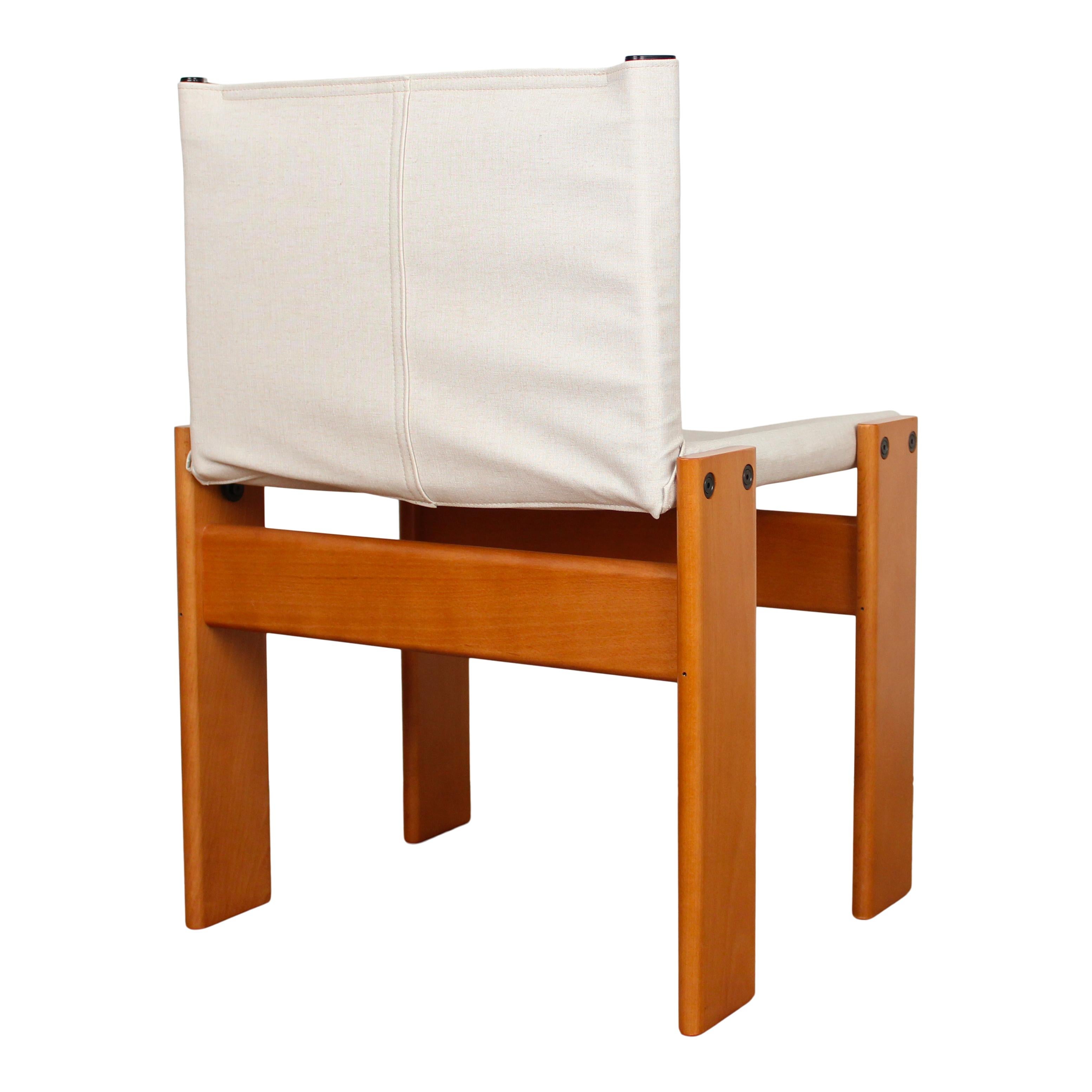 Afra & Tobia Scarpa Sedia da pranzo Monk in tela bianca per Molteni, Set di 6 in vendita 8