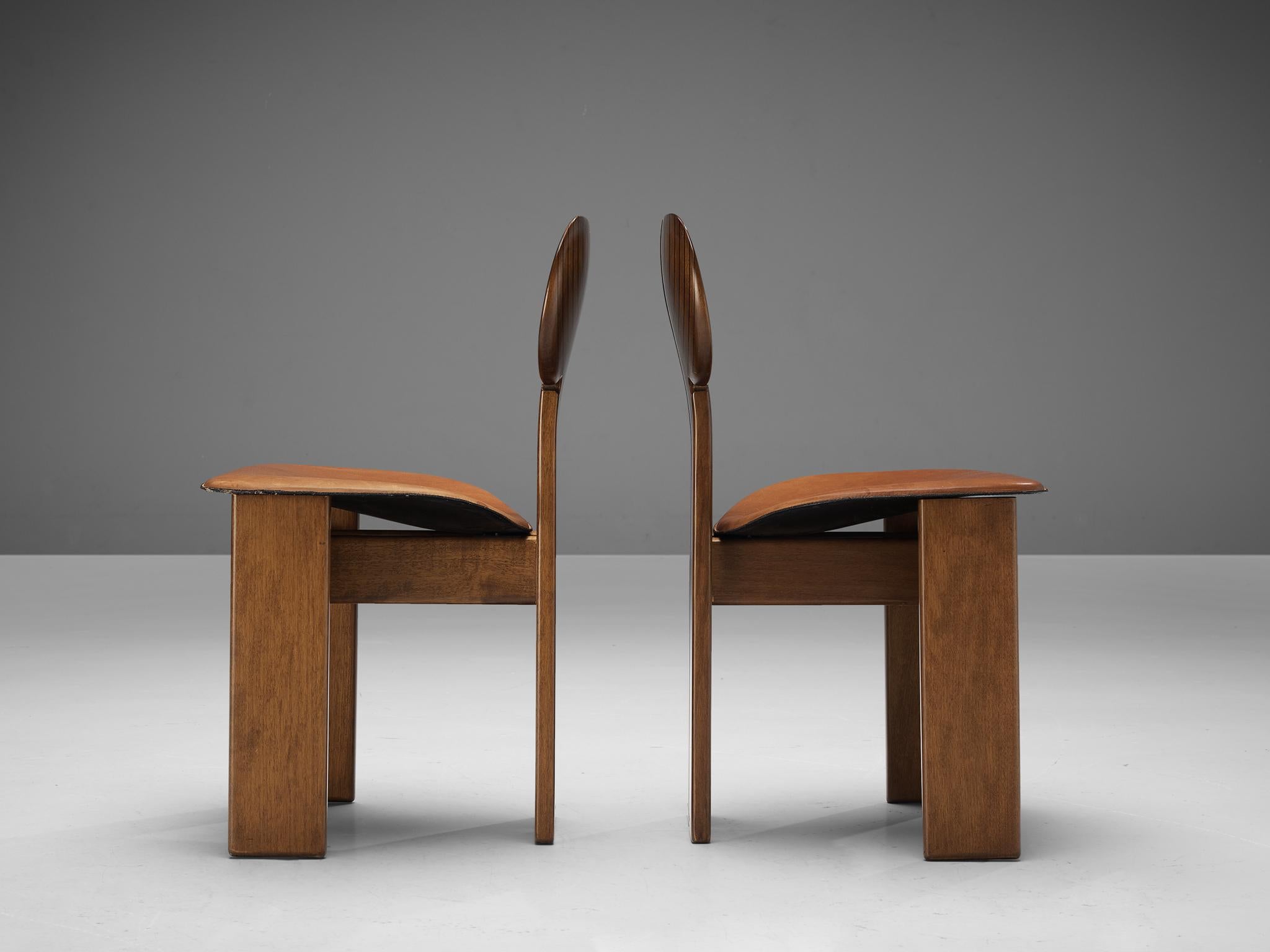Mid-Century Modern Afra & Tobia Scarpa Pair of 'Africa' Dining Chairs For Sale