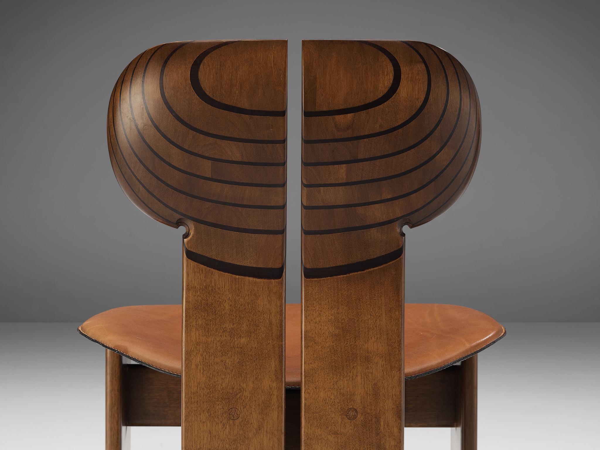 Italian Afra & Tobia Scarpa Pair of 'Africa' Dining Chairs For Sale