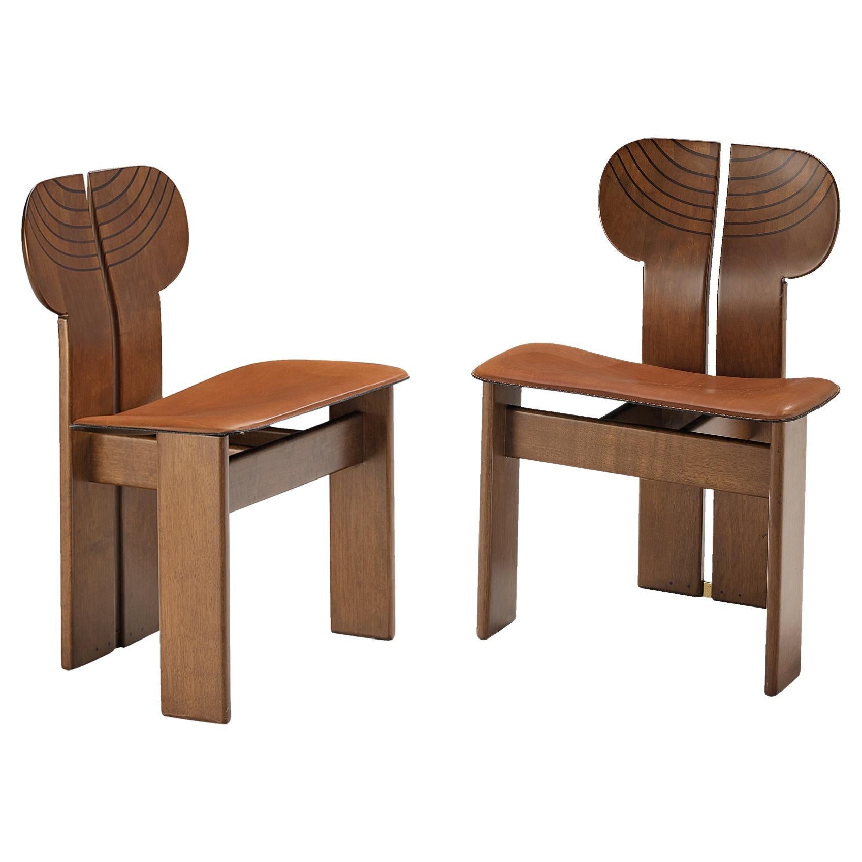 Afra & Tobia Scarpa Pair of 'Africa' Dining Chairs For Sale