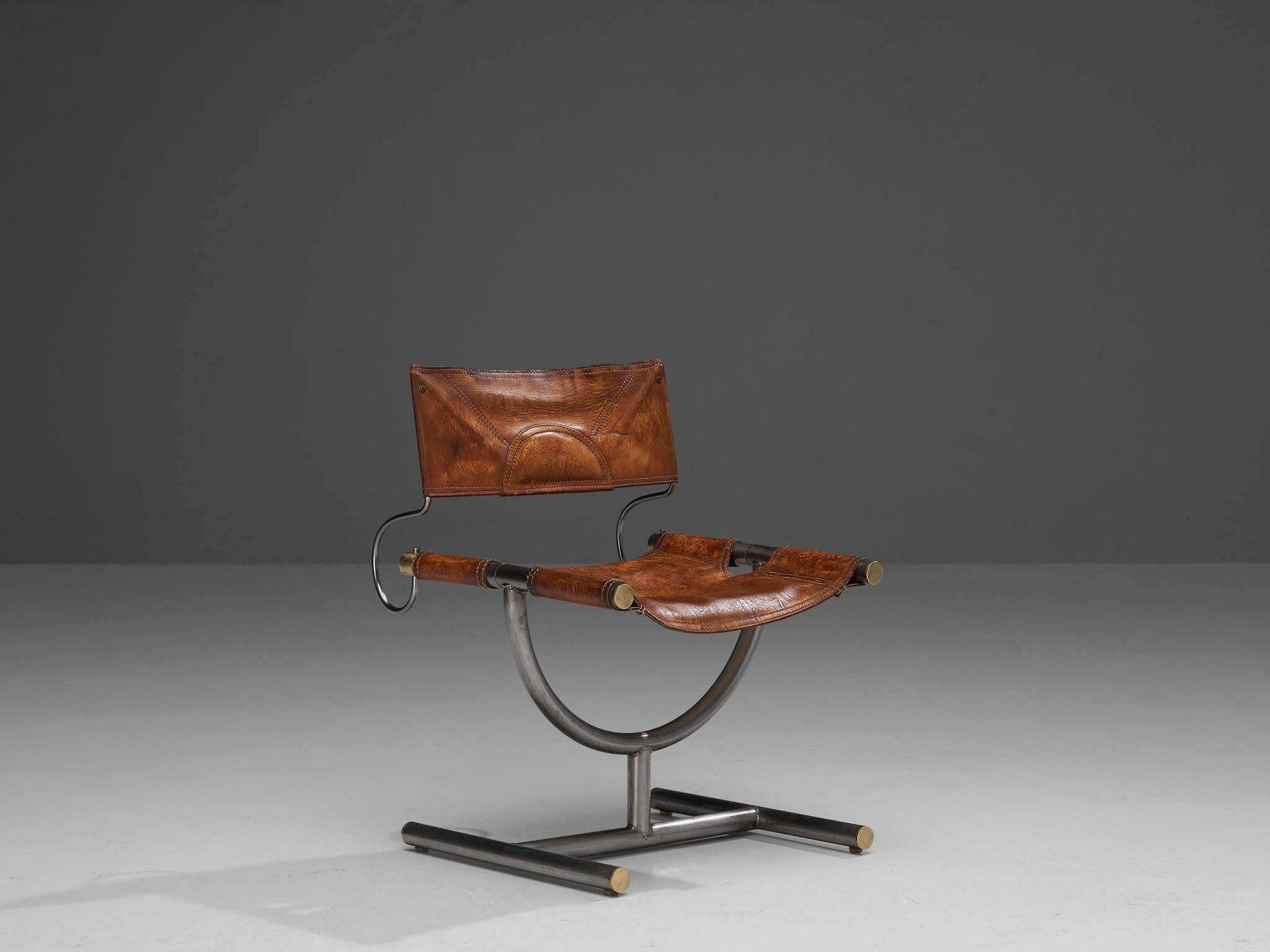 Afra & Tobia Scarpa Pair of ‘Benetton’ Chairs in Leather and Steel 6