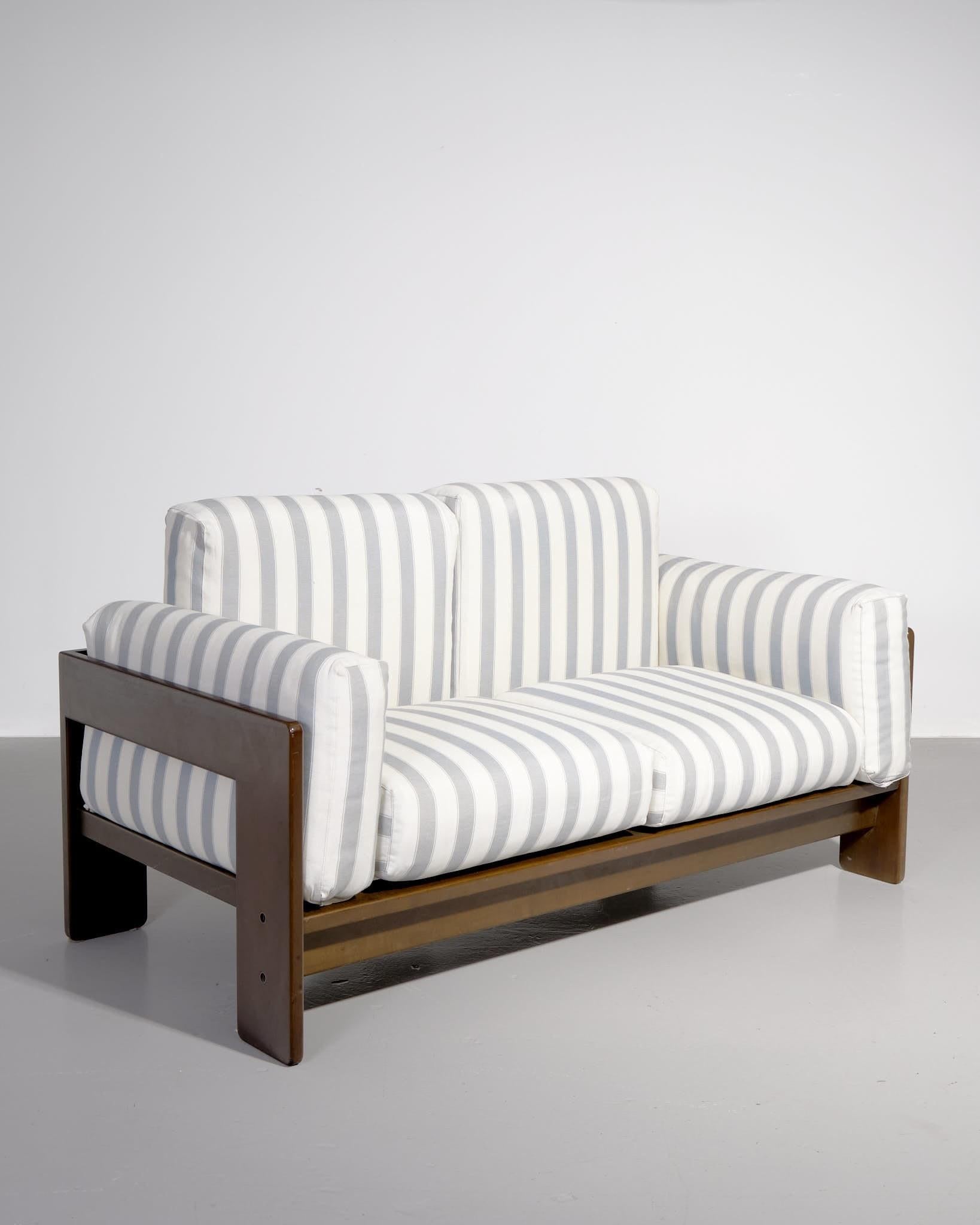 For Gavina
c.1960s
Walnut dyed, padded fabric
H89 x W160 x D76 cm