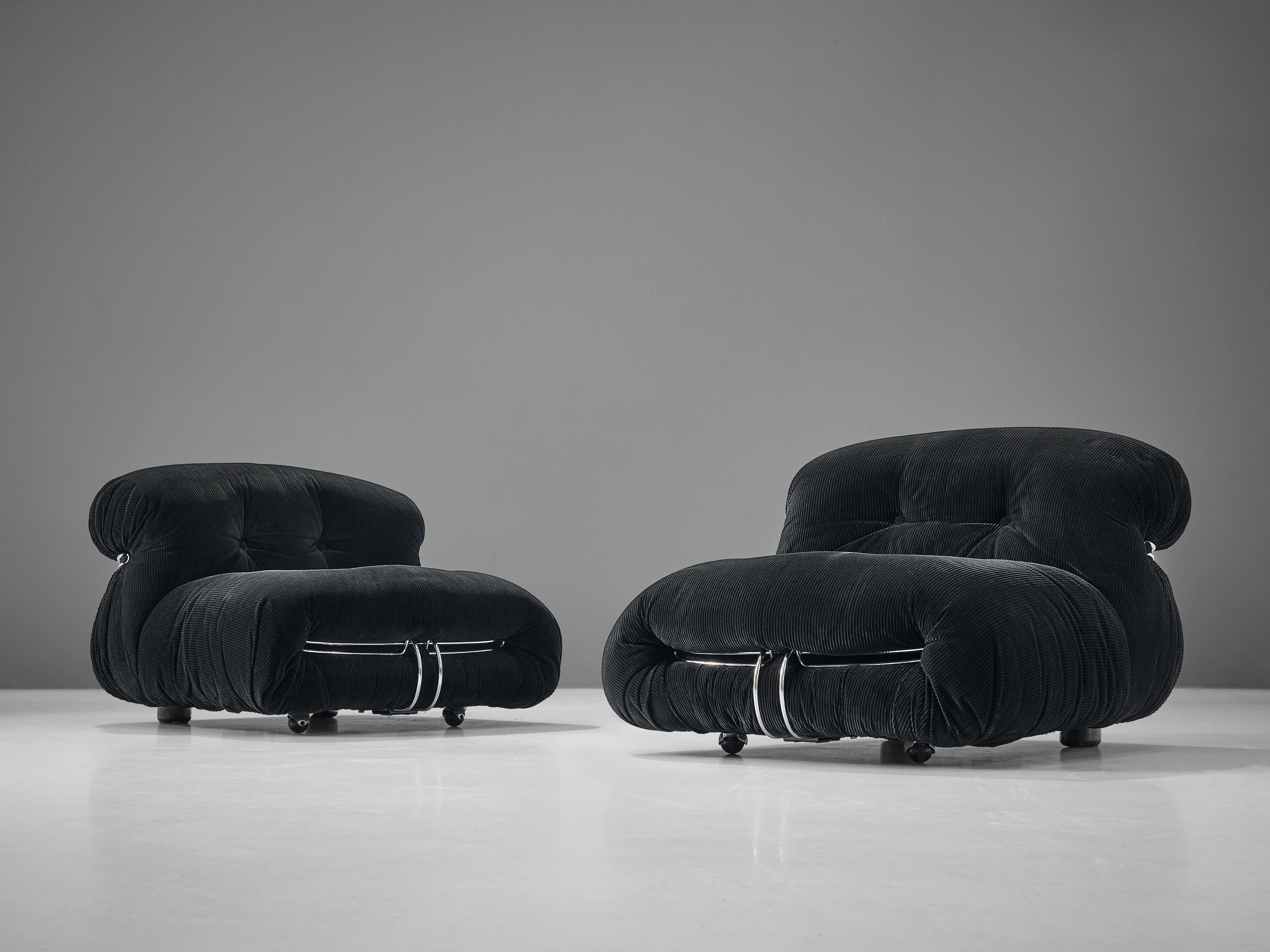 Afra & Tobia Scarpa for Cassina, 'Soriana' lounge chair, velour and metal, Italy, 1969

Iconic lounge chairs by Italian designer couple Afra & Tobia Scarpa, the Soriana proposes a model that institutionalizes the image of the informal sitting