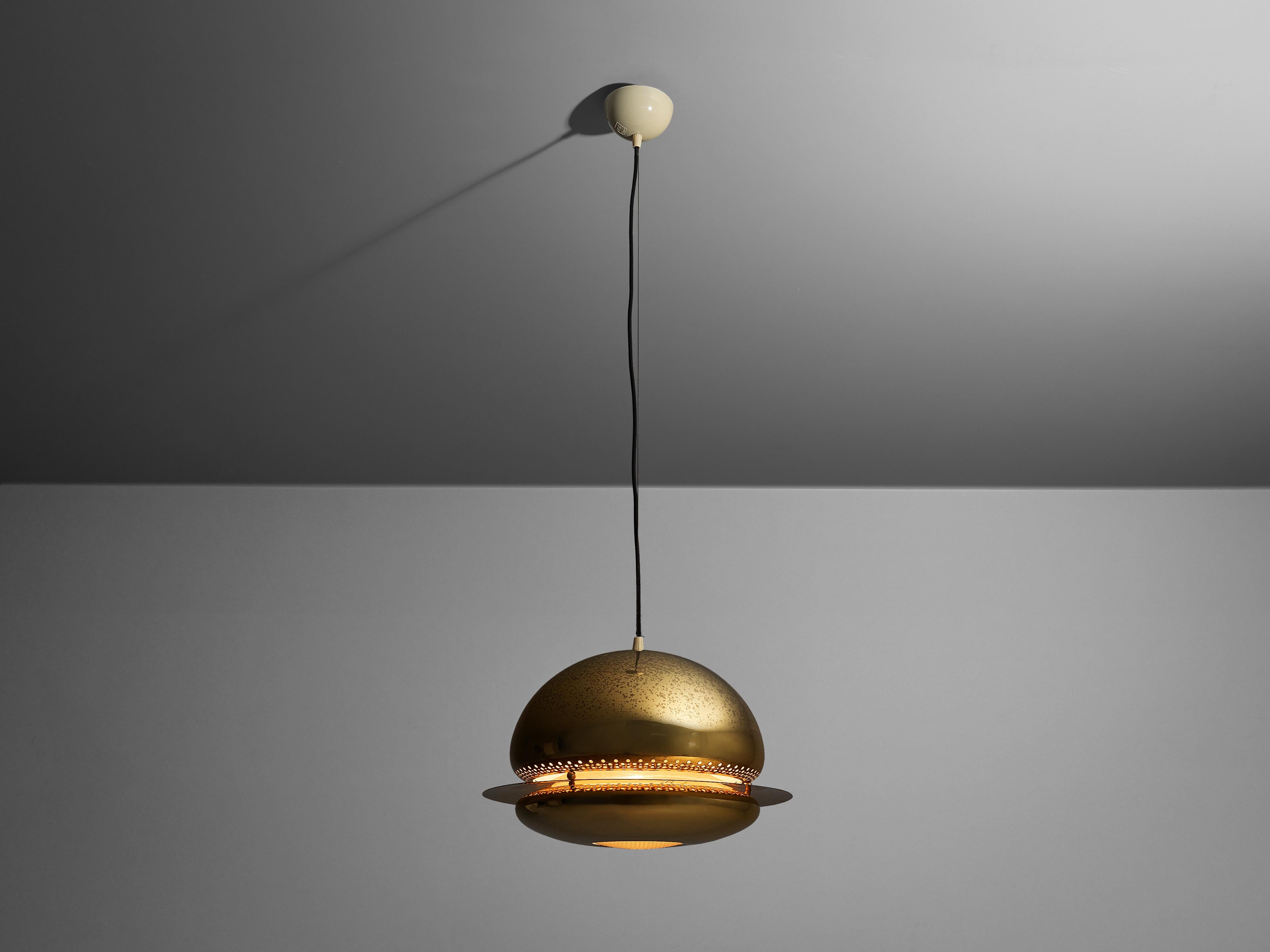 Mid-Century Modern Afra & Tobia Scarpa Pendant Lamp ‘Nictea’ in Patinated Brass