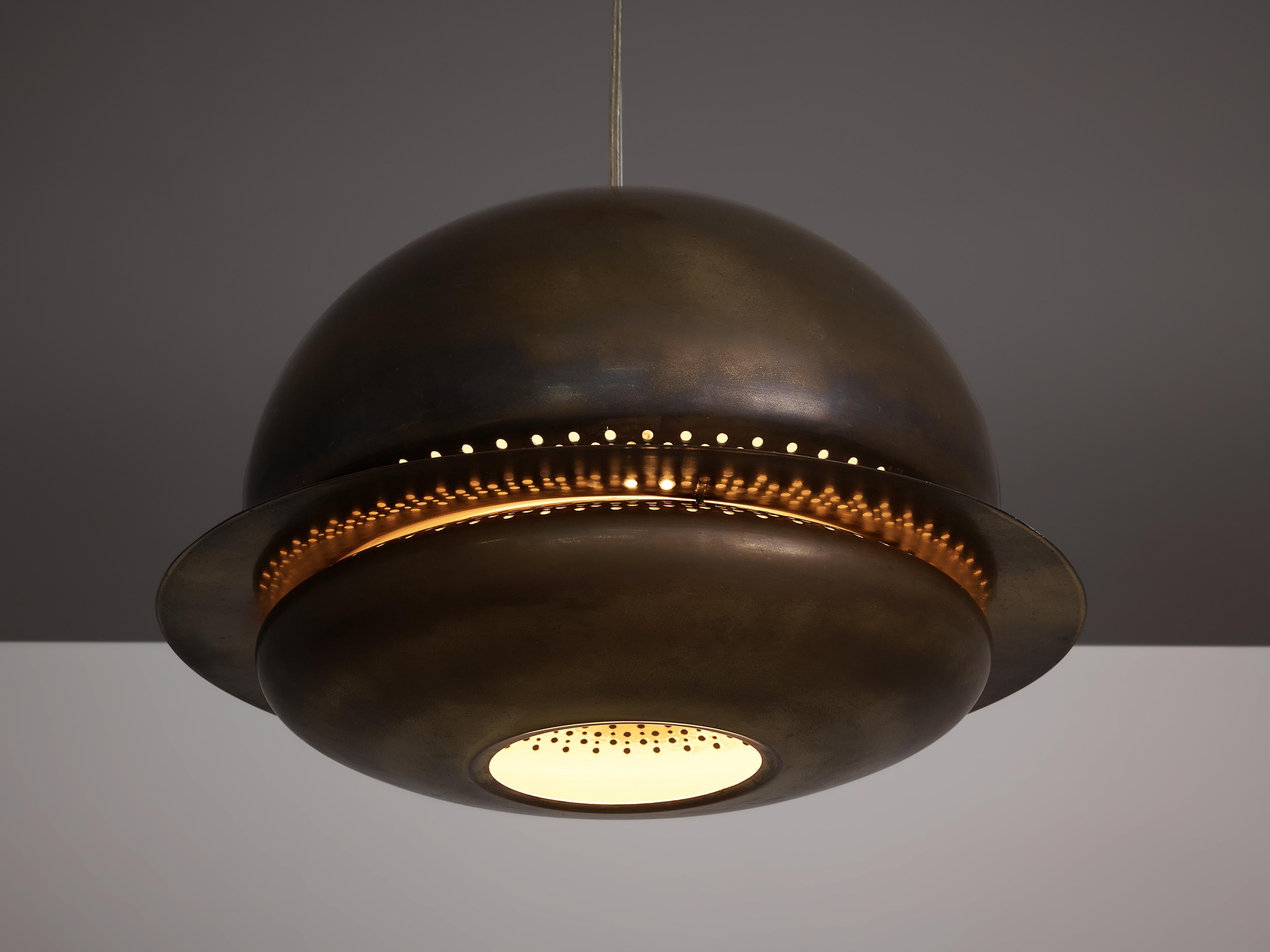 Italian Afra & Tobia Scarpa Pendant Lamp ‘Nictea’ in Patinated Brass