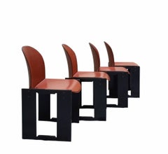 Afra & Tobia Scarpa for B&B Italia Set of 4 "Dialogo" Chairs, Italy 1970s