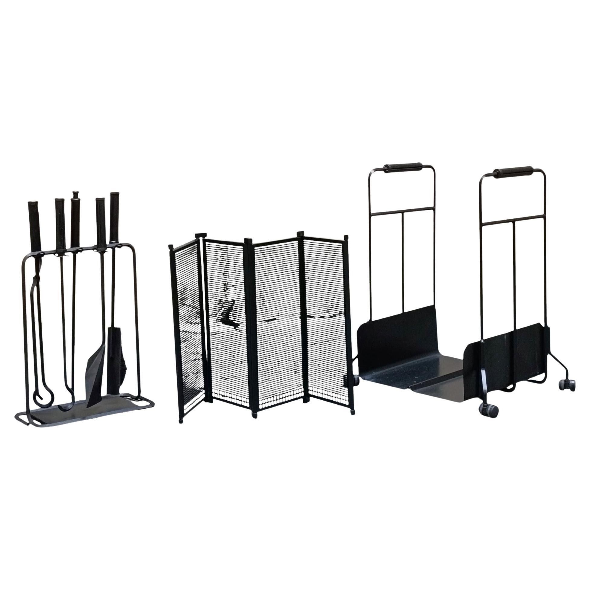 Afra 
Tobia Scarpa per Dimensione Fuoco Set da Camino, Italia 1970s