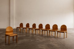 Esszimmerstühle aus Sperrholz von Afra & Tobia Scarpa, 8er-Set, 1973