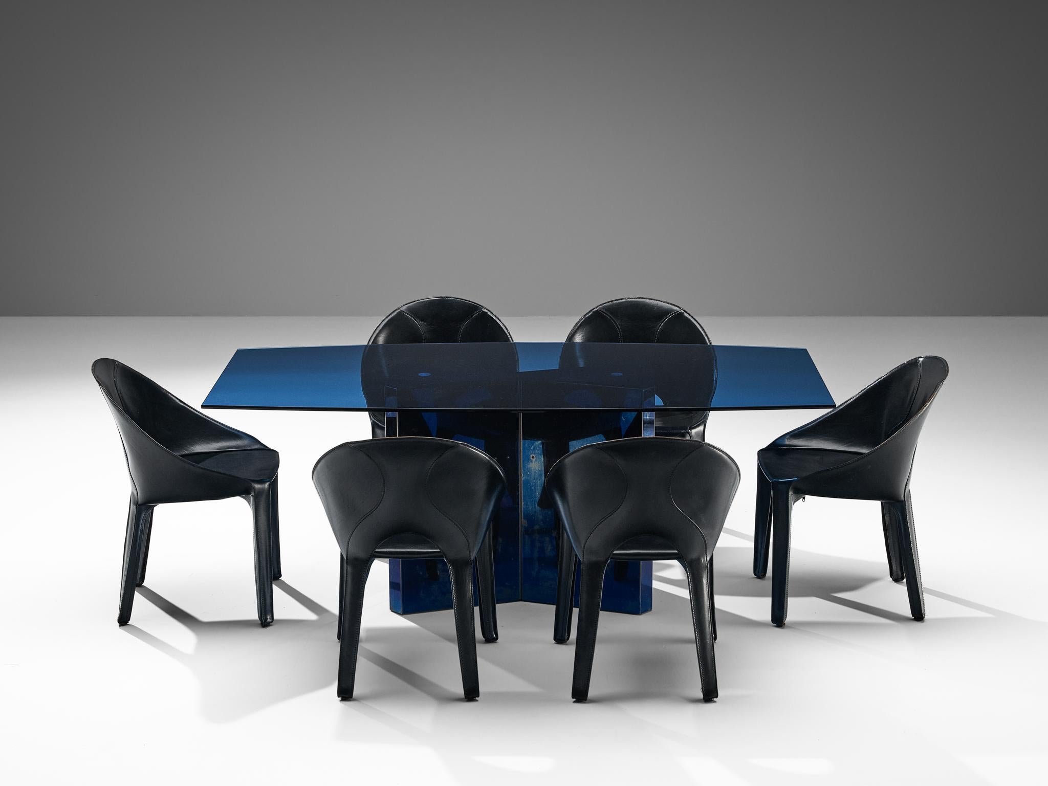 Afra & Tobia Scarpa 'Polygonon' Dining Table & Mario Bellini Dining Chairs  For Sale 3