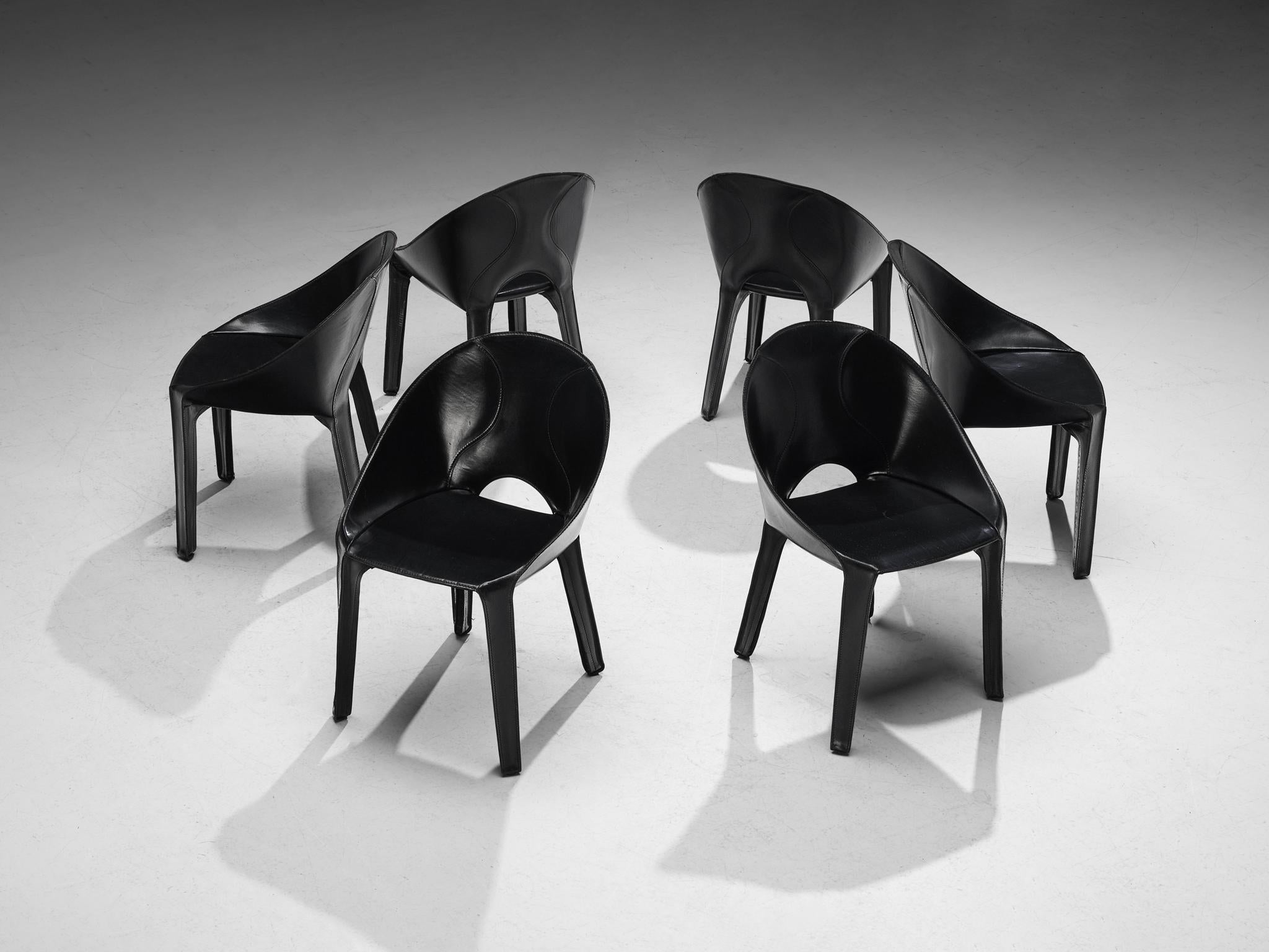Post-Modern Afra & Tobia Scarpa 'Polygonon' Dining Table & Mario Bellini Dining Chairs  For Sale
