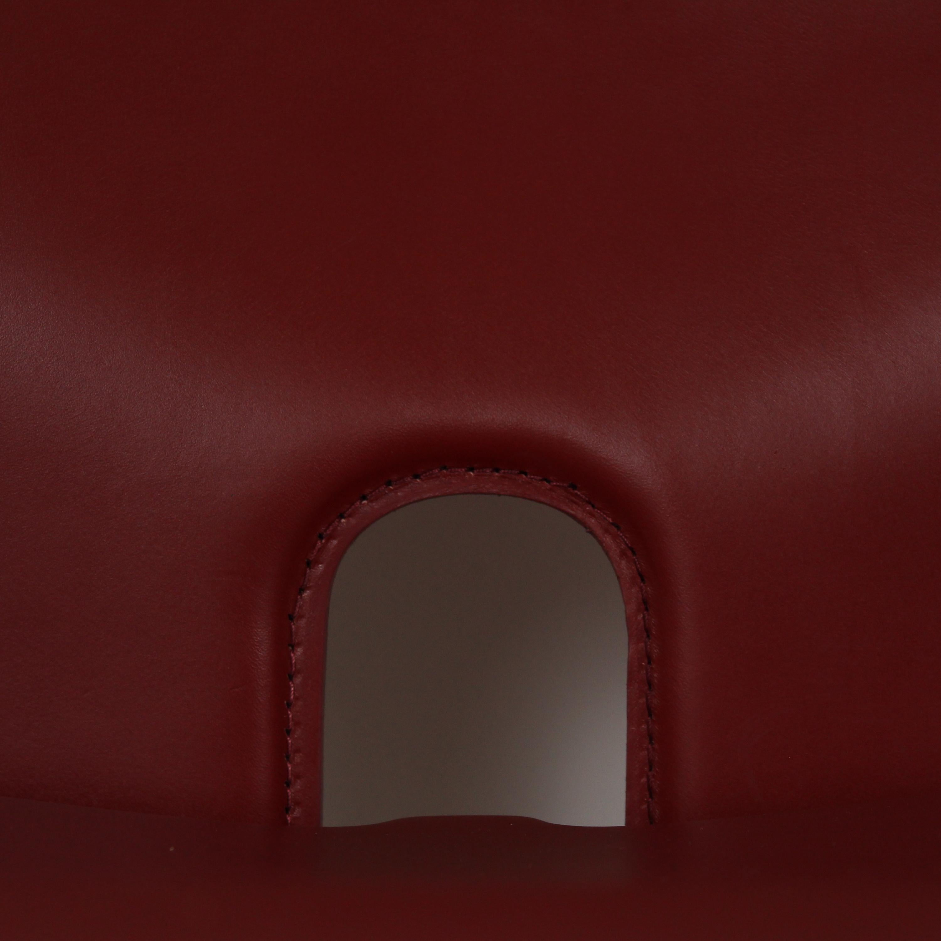 Afra & Tobia Scarpa Red Leather 121 Dining Chair for Cassina, 1967, Set of 8 in vendita 11