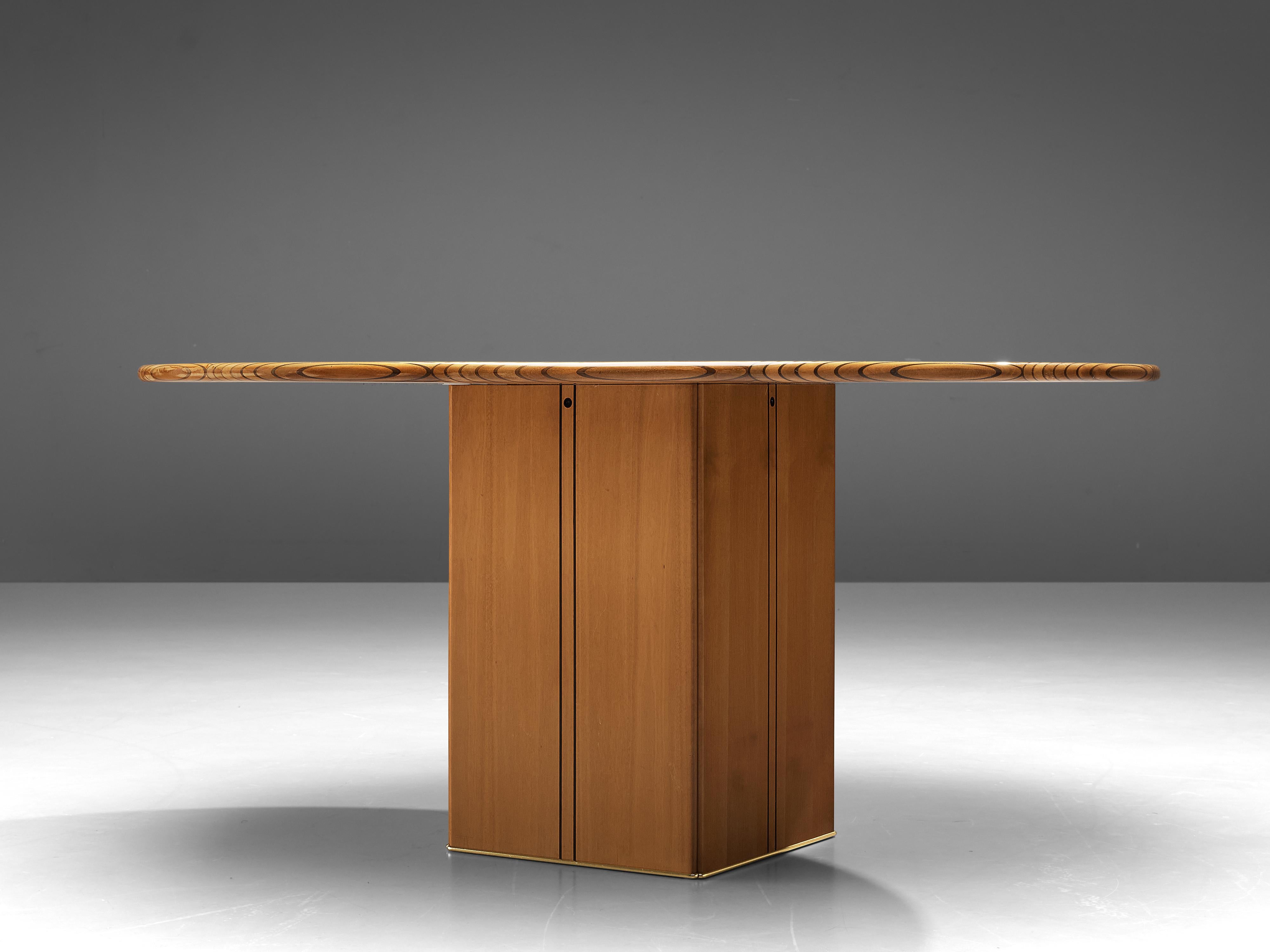 Mid-Century Modern Afra & Tobia Scarpa 'Artona' Round Dining Table in Walnut