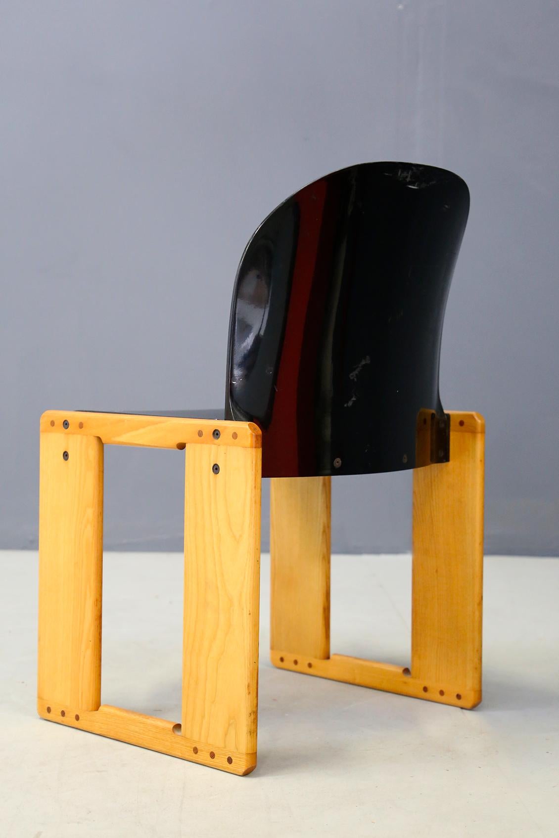Afra & Tobia Scarpa Set of 4 Dining Chairs Model “Dialogo” for B&B Italia, 1974 1