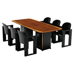 Retro Afra & Tobia Scarpa Set of Dining Table with Set of Six Dialogo Chairs