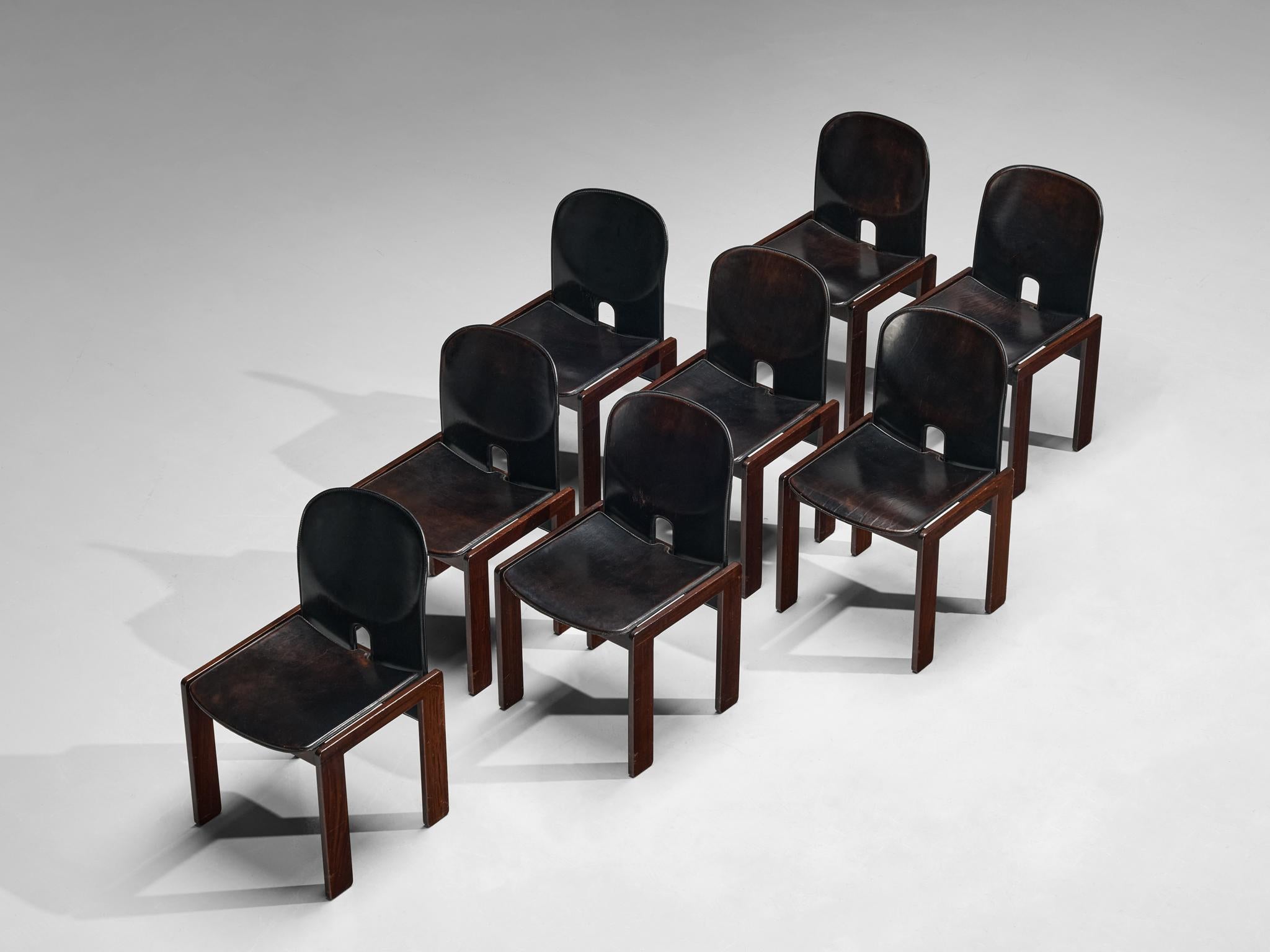 Mid-Century Modern Afra & Tobia Scarpa Set of Eight '121' Dining Chairs