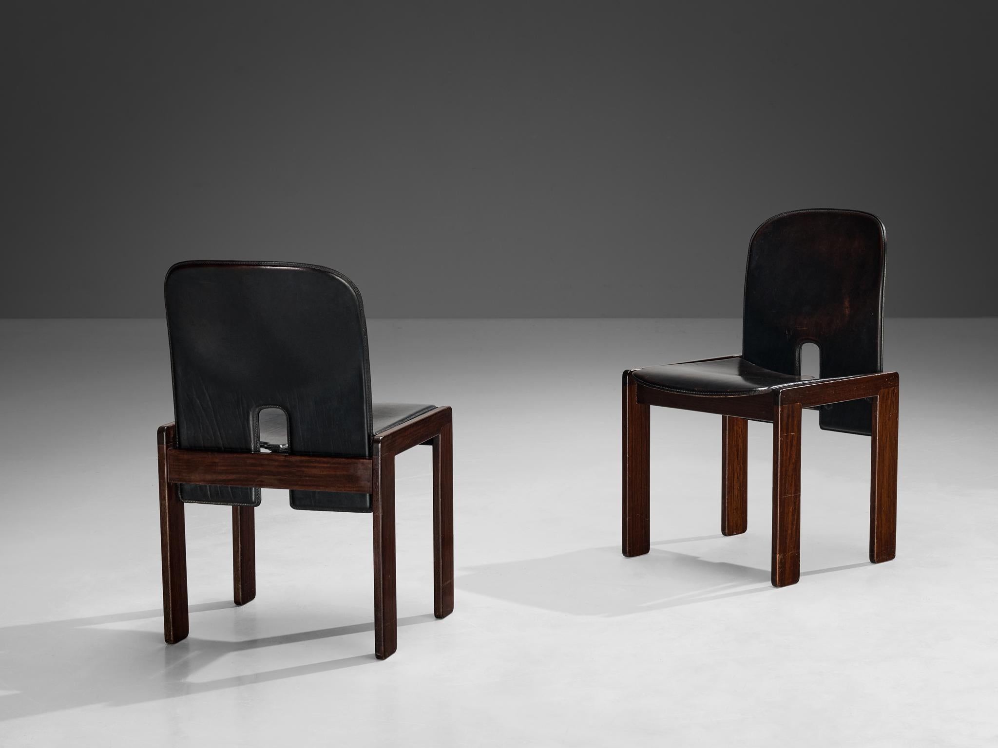 Italian Afra & Tobia Scarpa Set of Eight '121' Dining Chairs