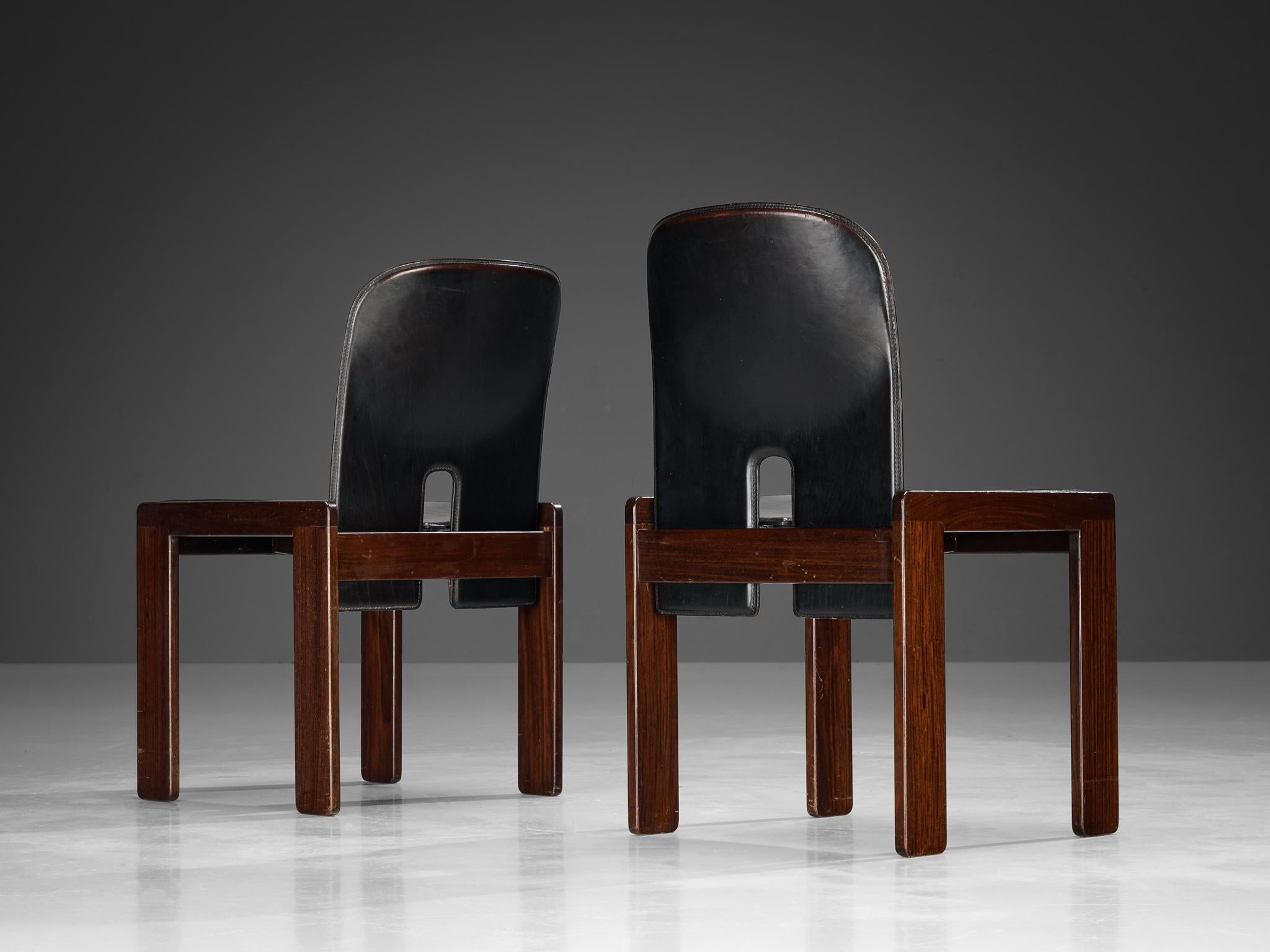 Afra & Tobia Scarpa Set of Eight '121' Dining Chairs In Good Condition In Waalwijk, NL