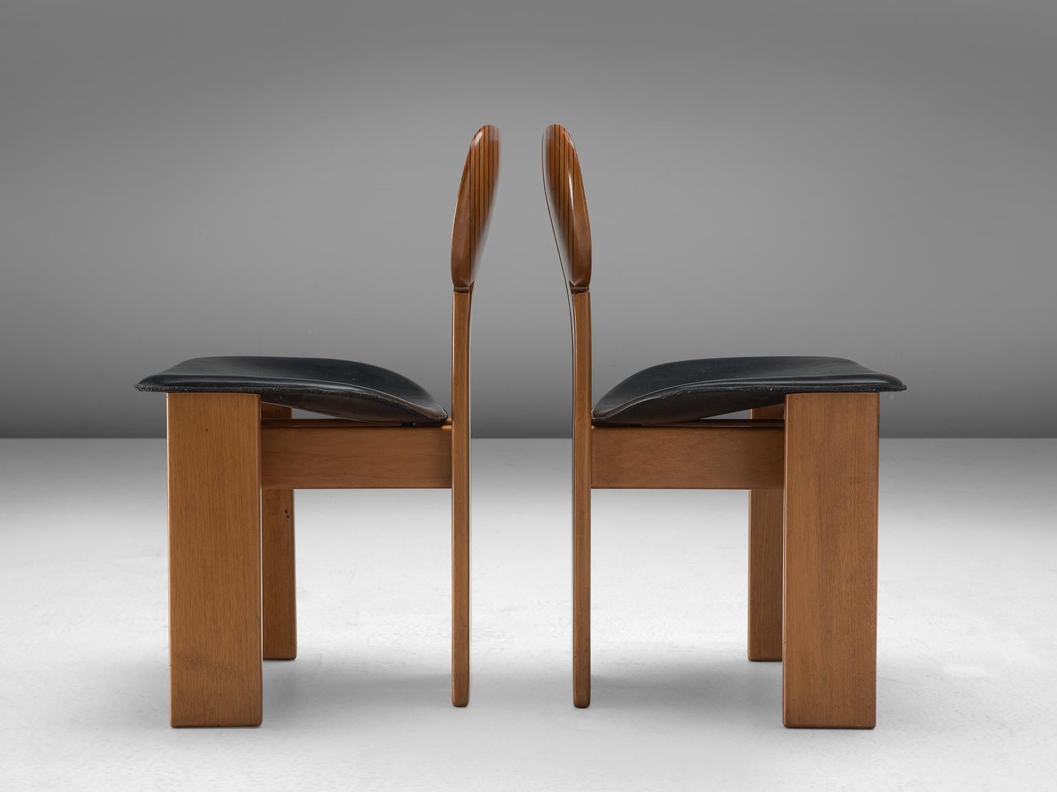 Late 20th Century Afra & Tobia Scarpa Set of Eight 'Africa' Chairs in Walnut