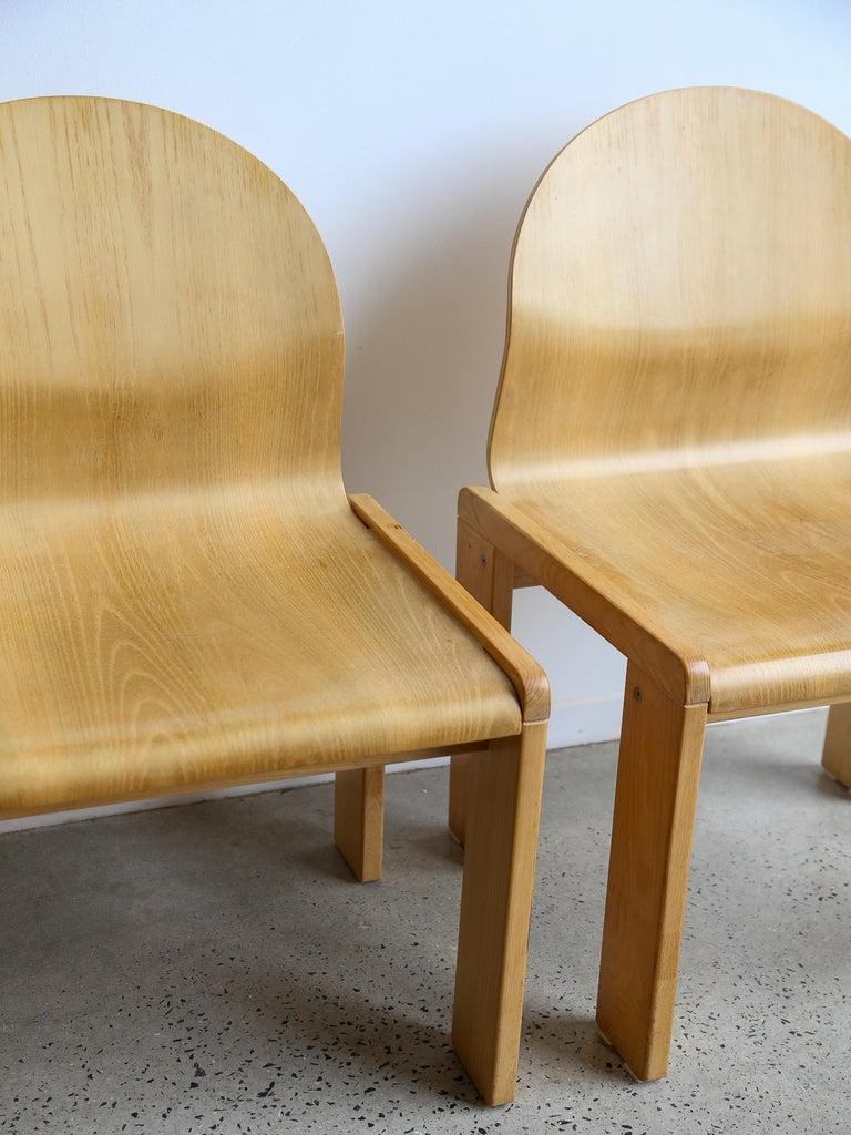 Afra & Tobia Scarpa Set of Eight Plywood Dining Chairs 1970s en Bueno estado para la venta en Byron Bay, NSW