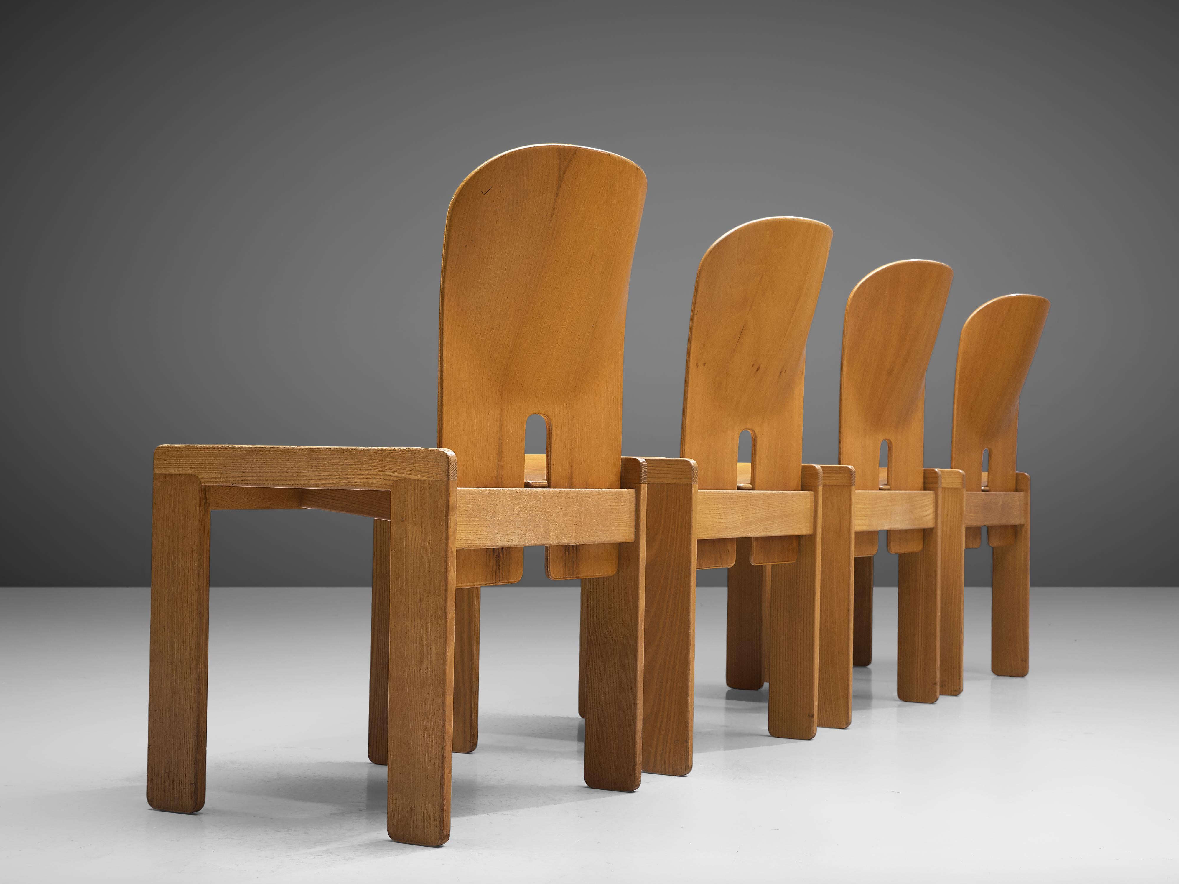 Afra & Tobia Scarpa Set of Four '121' Dining Chairs in Maple and Ash 3