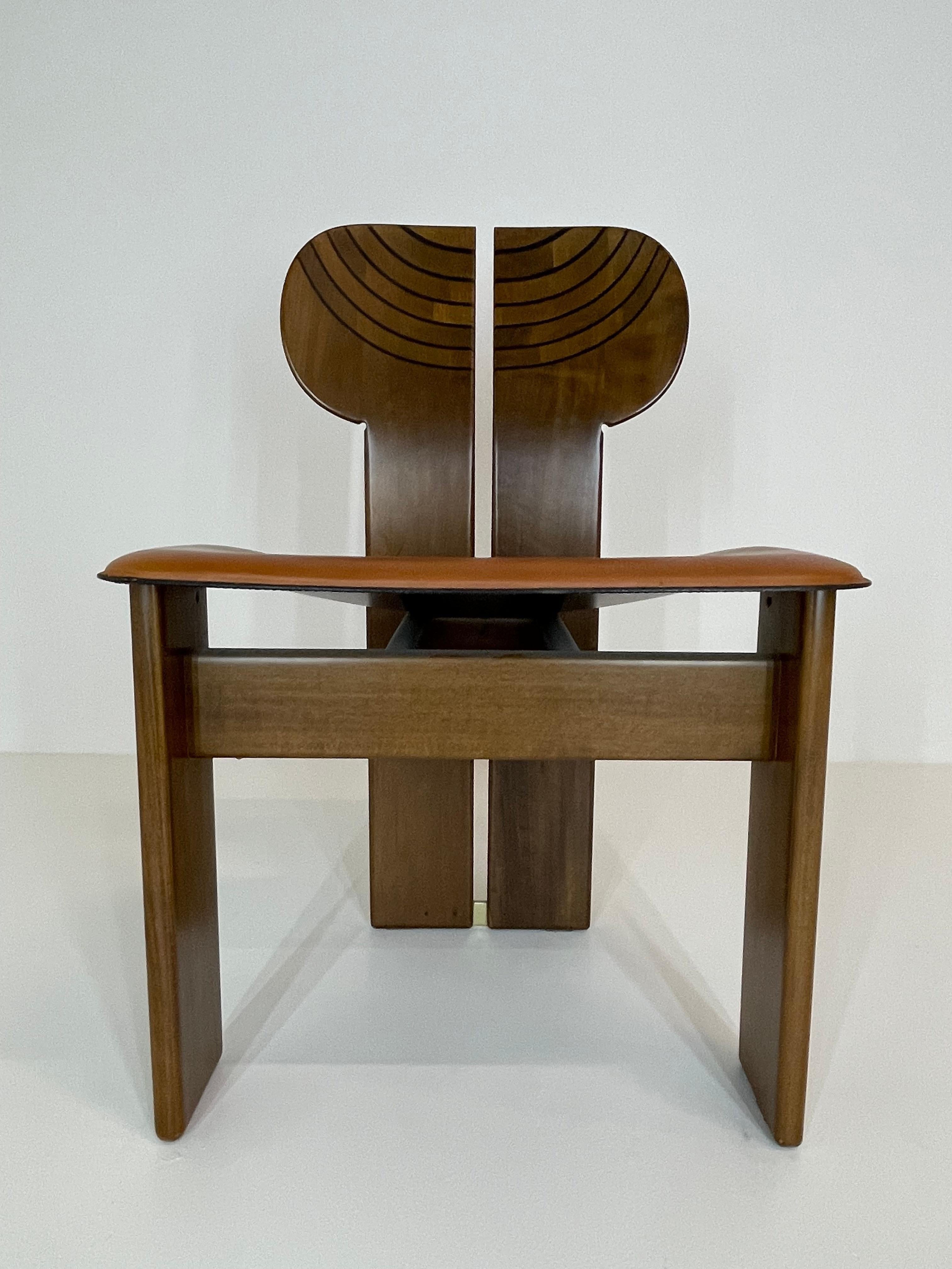 Afra & Tobia Scarpa Set of Four Africa Chairs by Maxalto Artona, Italy, 1970/80s 5