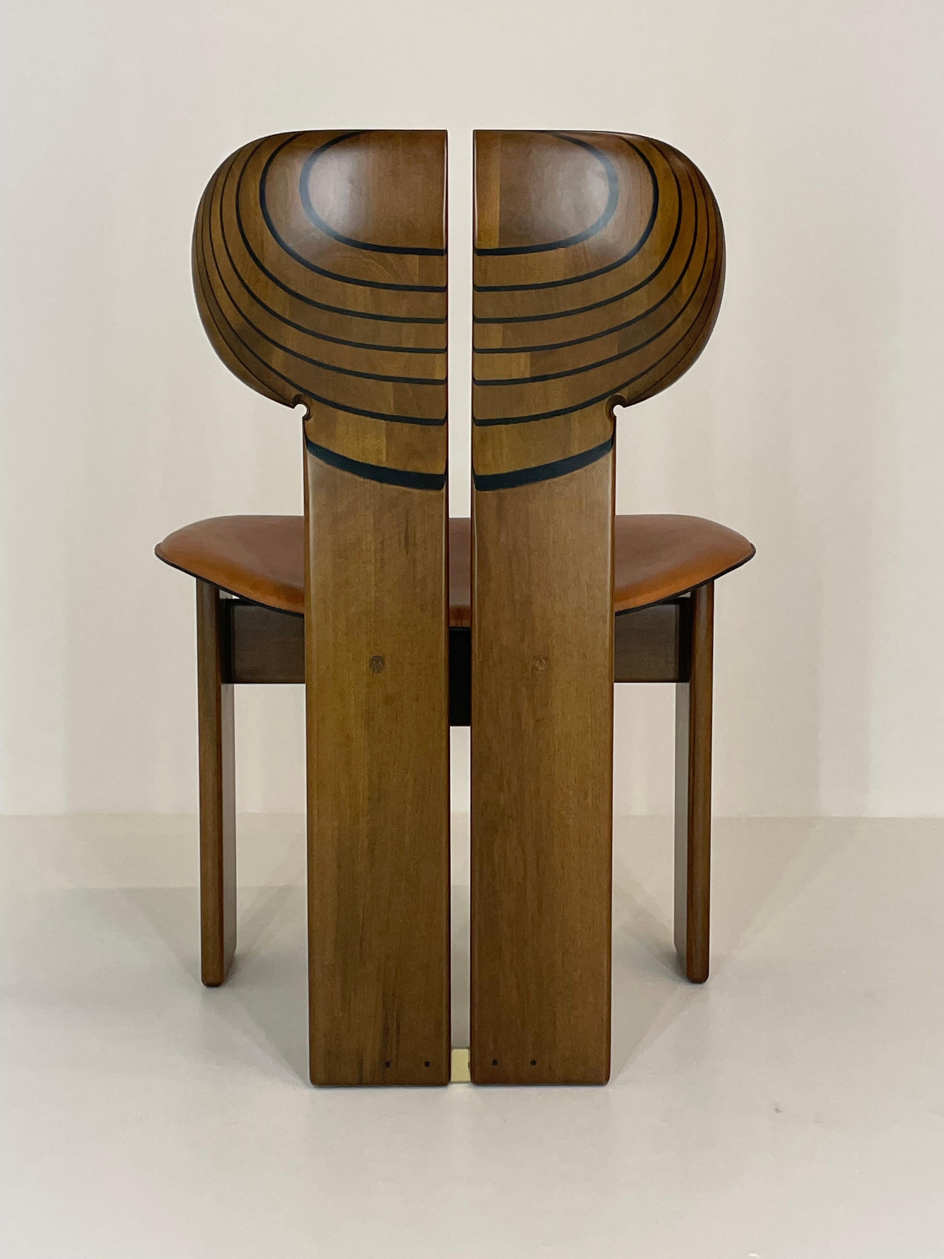 Afra & Tobia Scarpa Set of Four Africa Chairs by Maxalto Artona, Italy, 1970/80s 6