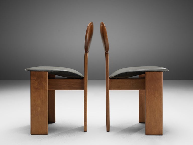 Mid-Century Modern Afra & Tobia Scarpa Set of Four 'Africa' Dining Chairs