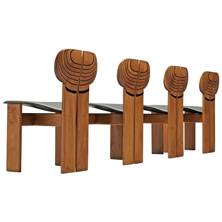 Afra and Tobia Scarpa Africa dining chairs, 1975, offered by MORENTZ