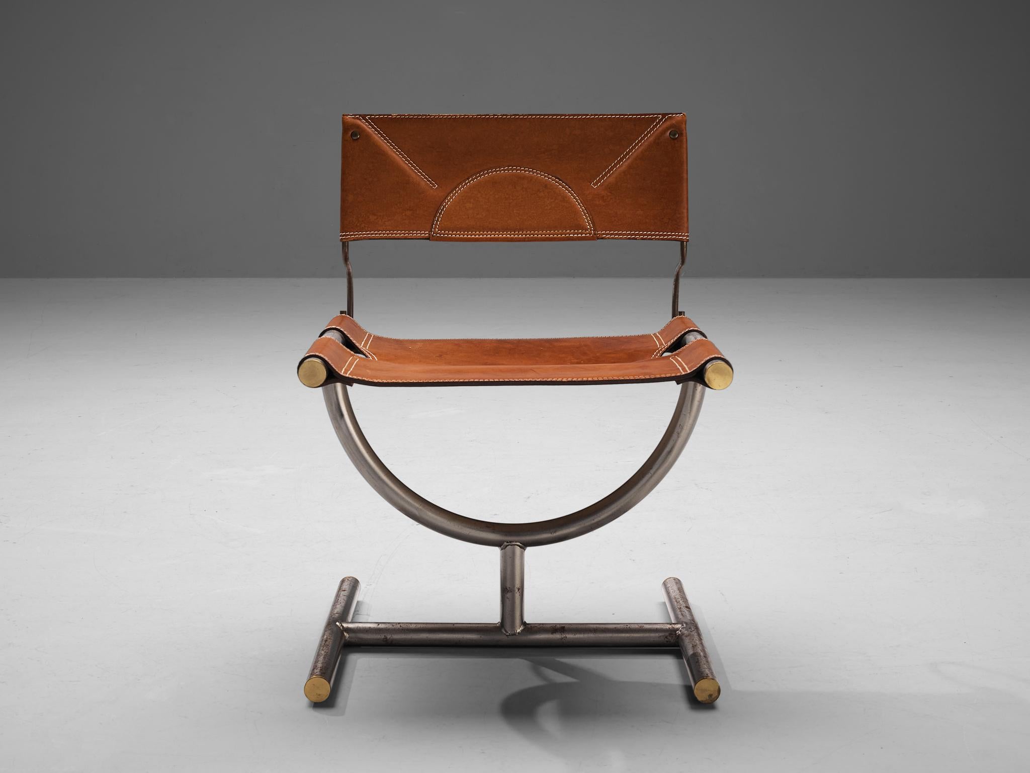 Afra & Tobia Scarpa ‘Benetton’ Chairs in Leather and Steel 3