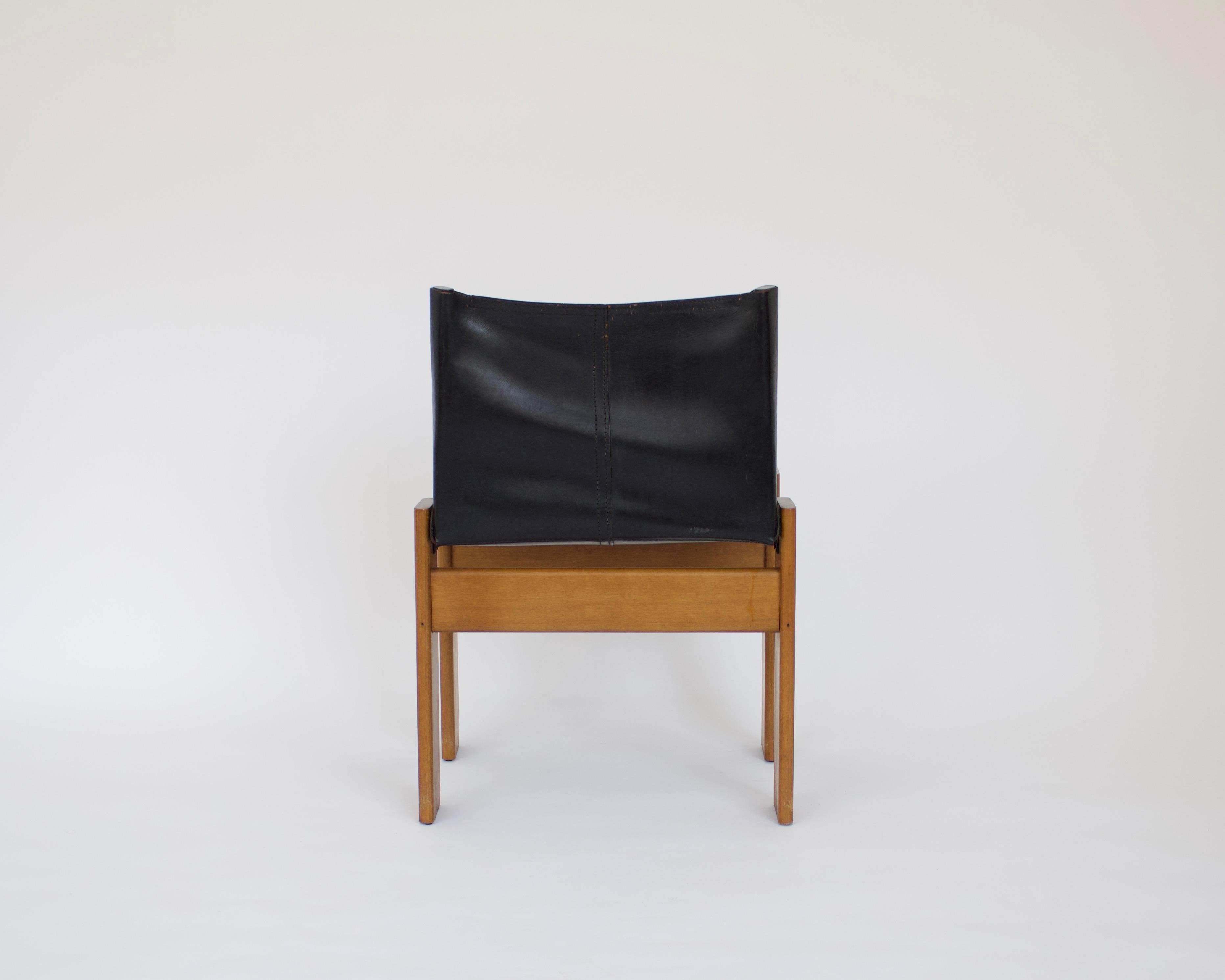Italian Afra & Tobia Scarpa Set of Four Monk Chairs for Molteni, circa 1974 For Sale