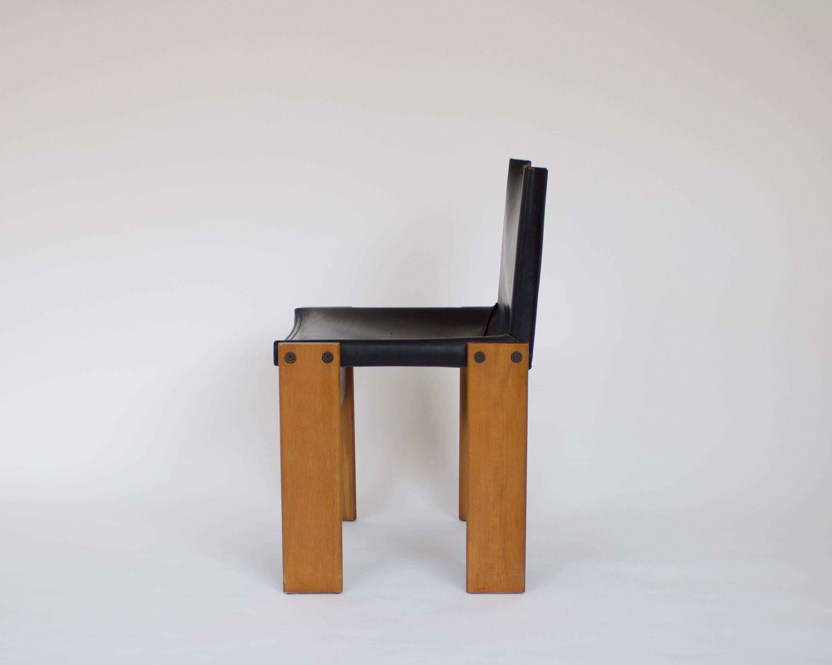 Late 20th Century Afra & Tobia Scarpa Set of Four Monk Chairs for Molteni, circa 1974