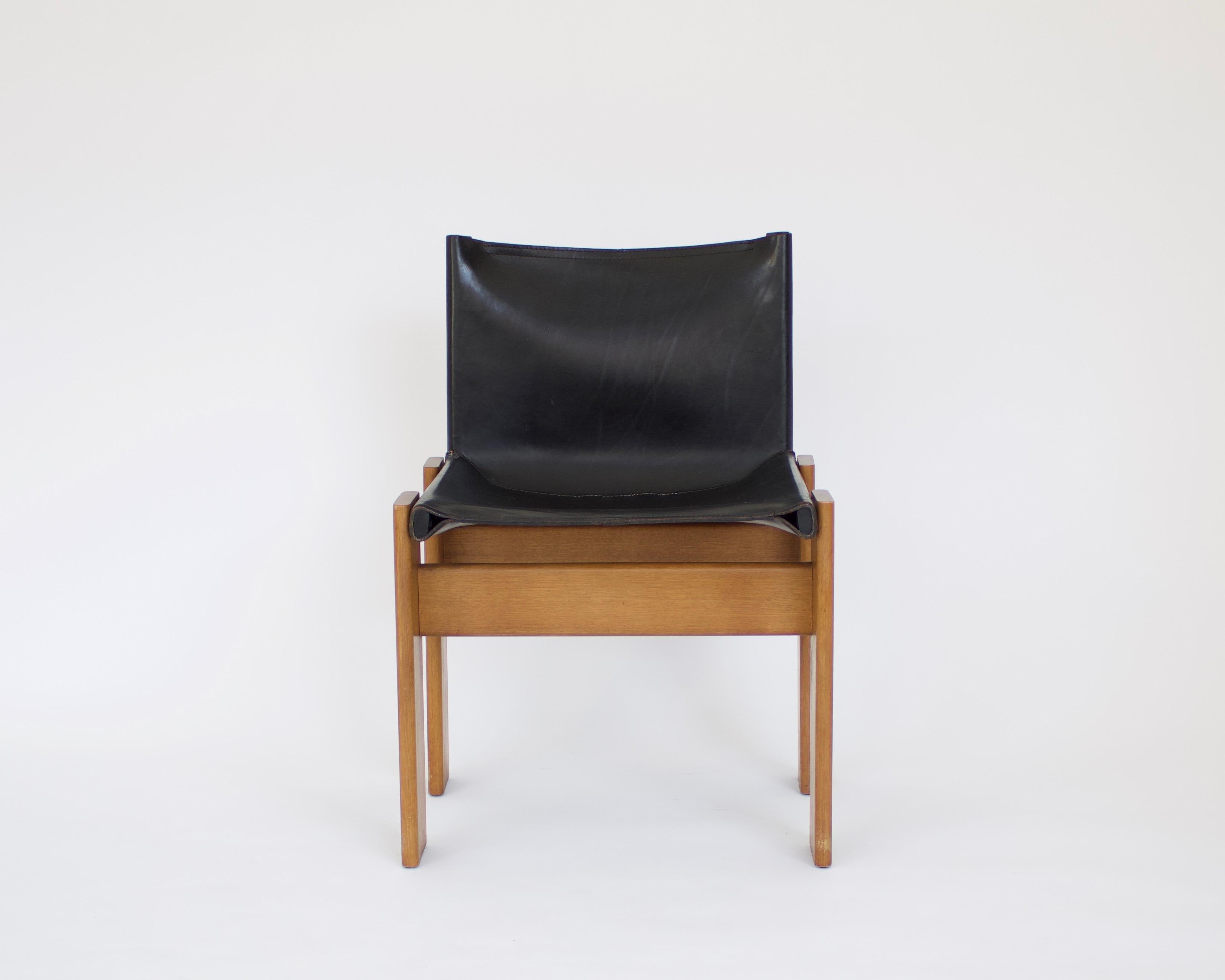 Afra & Tobia Scarpa Set of Four Monk Chairs for Molteni, circa 1974 For Sale 1