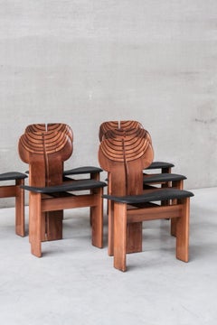 Afra & Tobia Scarpa Set of Six “Africa” Dining Chairs for Maxalto Italy, c. 1975