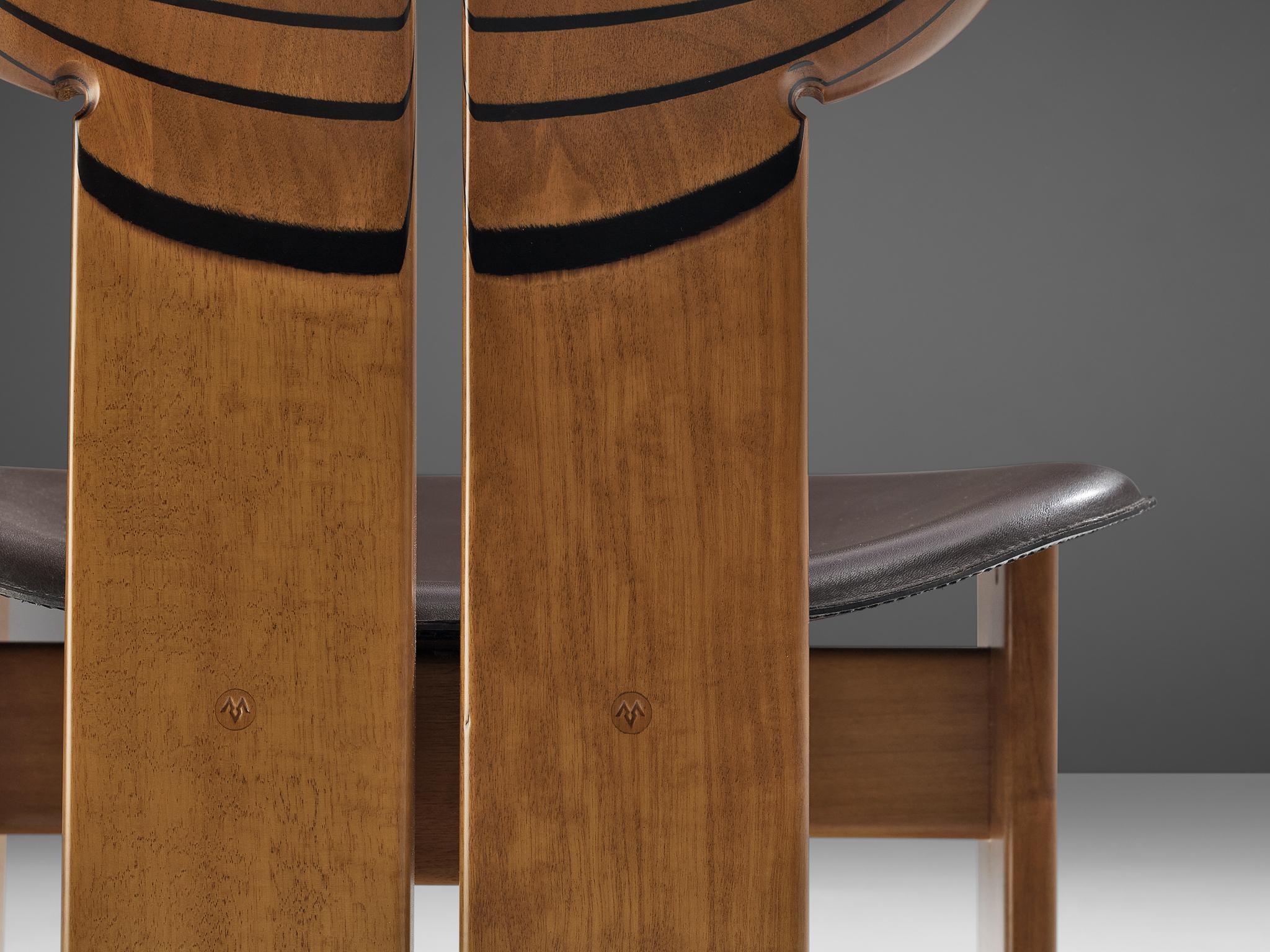 Late 20th Century Afra & Tobia Scarpa Set of Six 'Africa' Dining Chairs