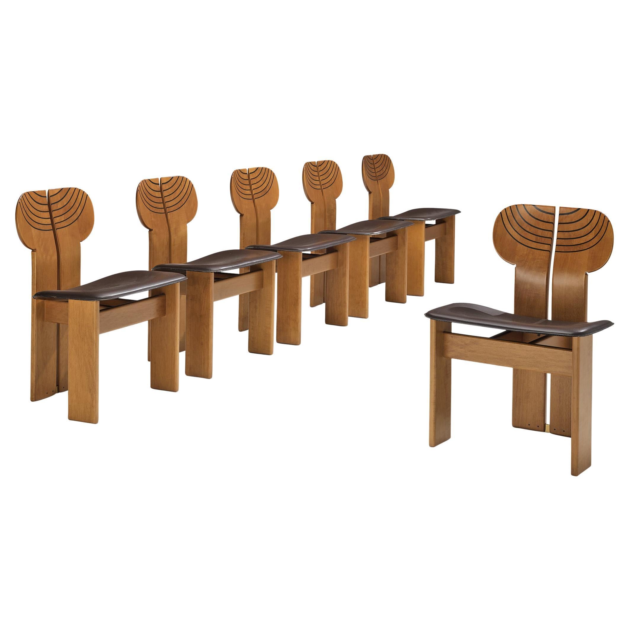 Afra & Tobia Scarpa Set of Six 'Africa' Dining Chairs