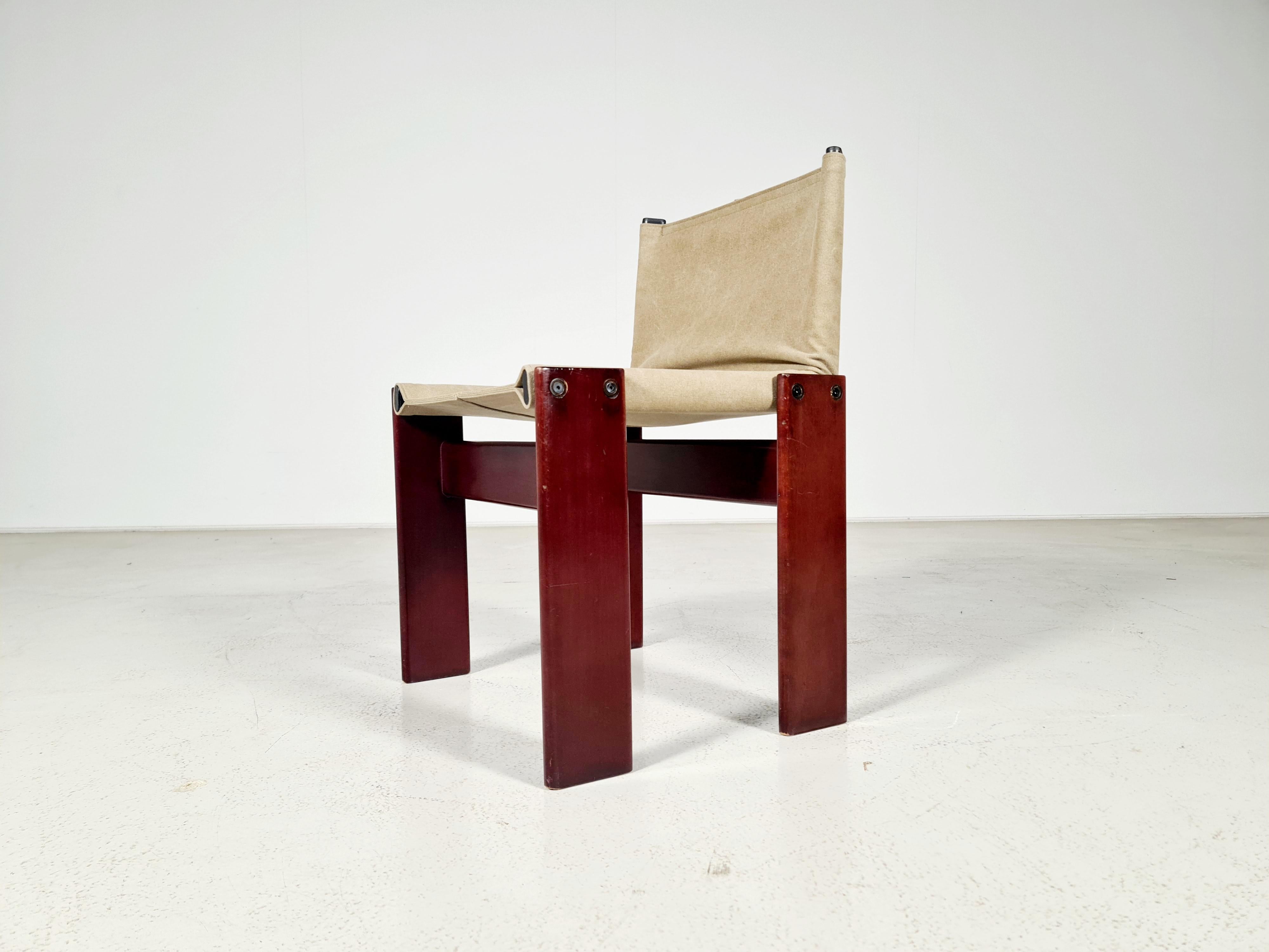 Afra & Tobia Scarpa Set of 8 'Monk' Dining Chairs, 1970s 3