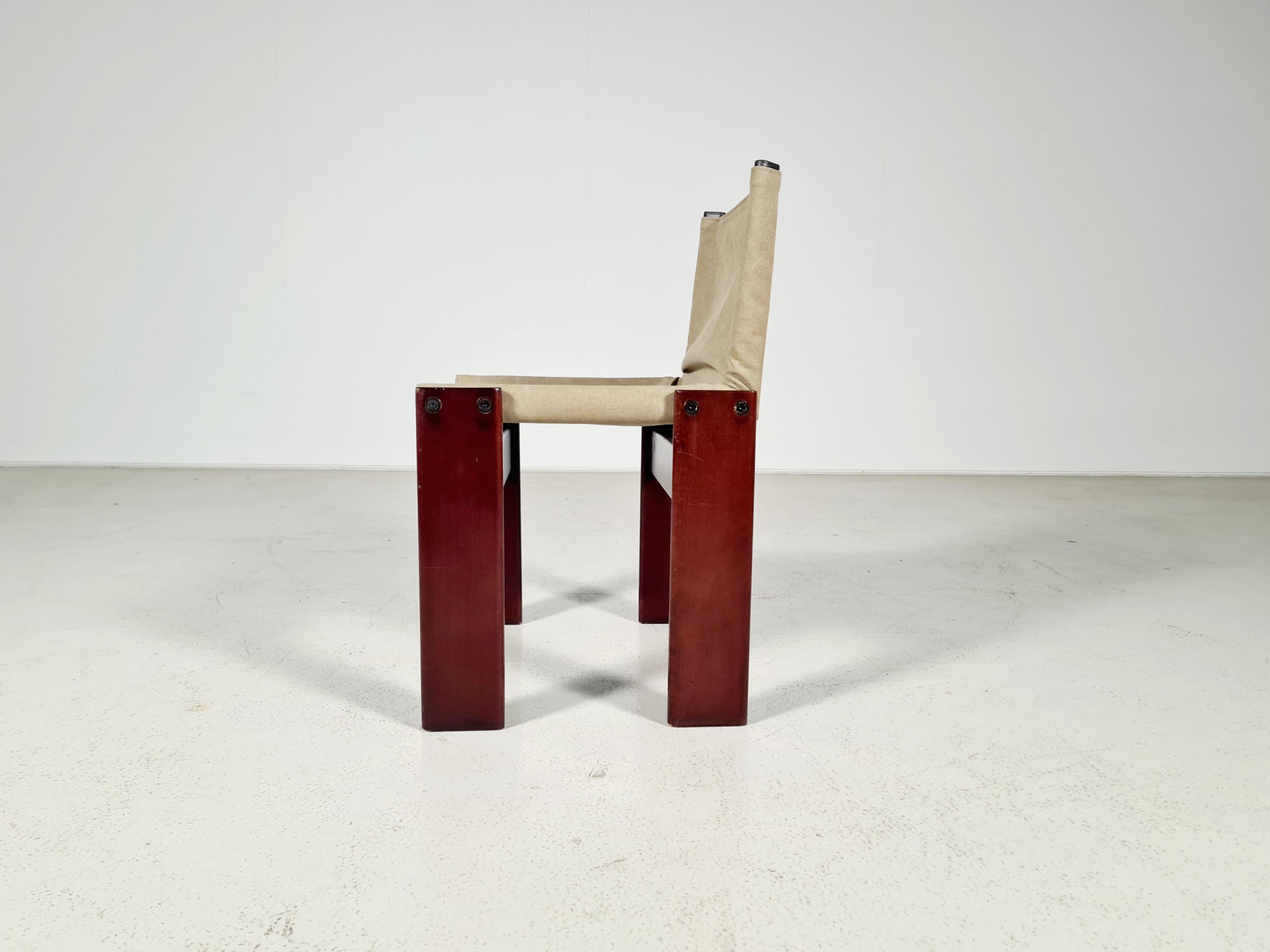 Afra & Tobia Scarpa Set of 8 'Monk' Dining Chairs, 1970s 2