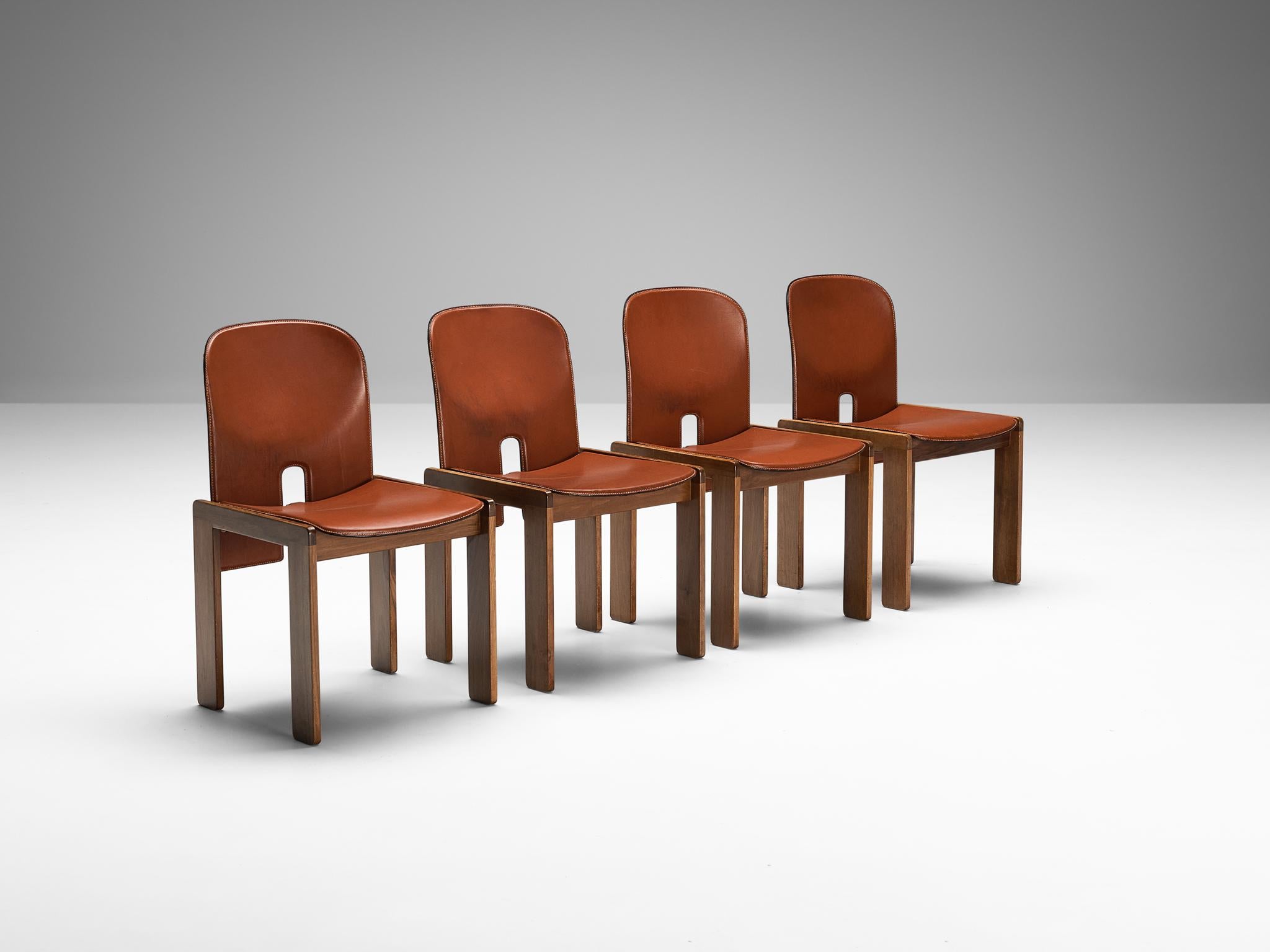Afra & Tobia Scarpa Set of Ten '121' Dining Chairs in Leather 4